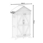 Gerätehaus Holz 100 x 56 x 178 cm Massangaben