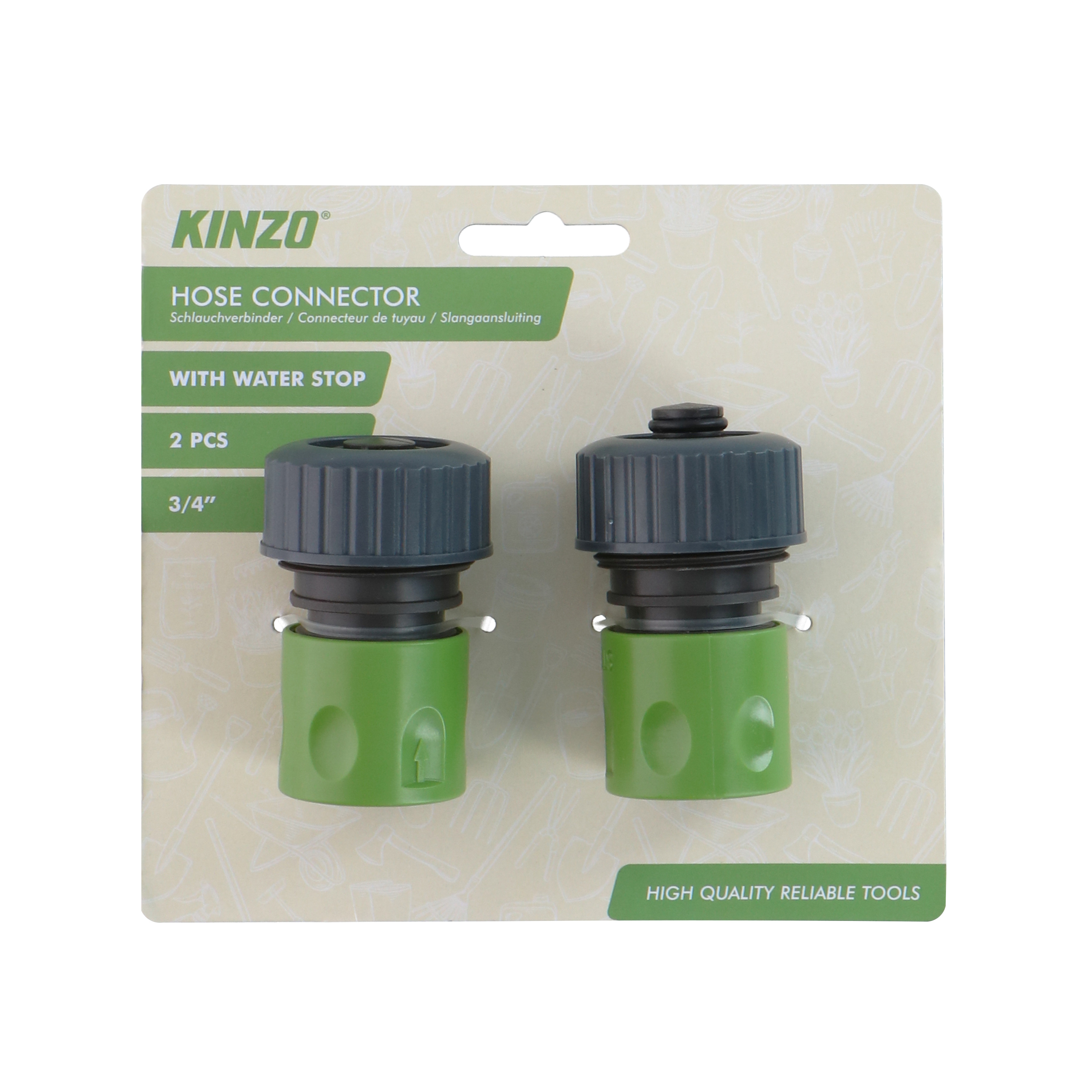 Schlauchverbinder 3/4" mit Stop 2-teilig