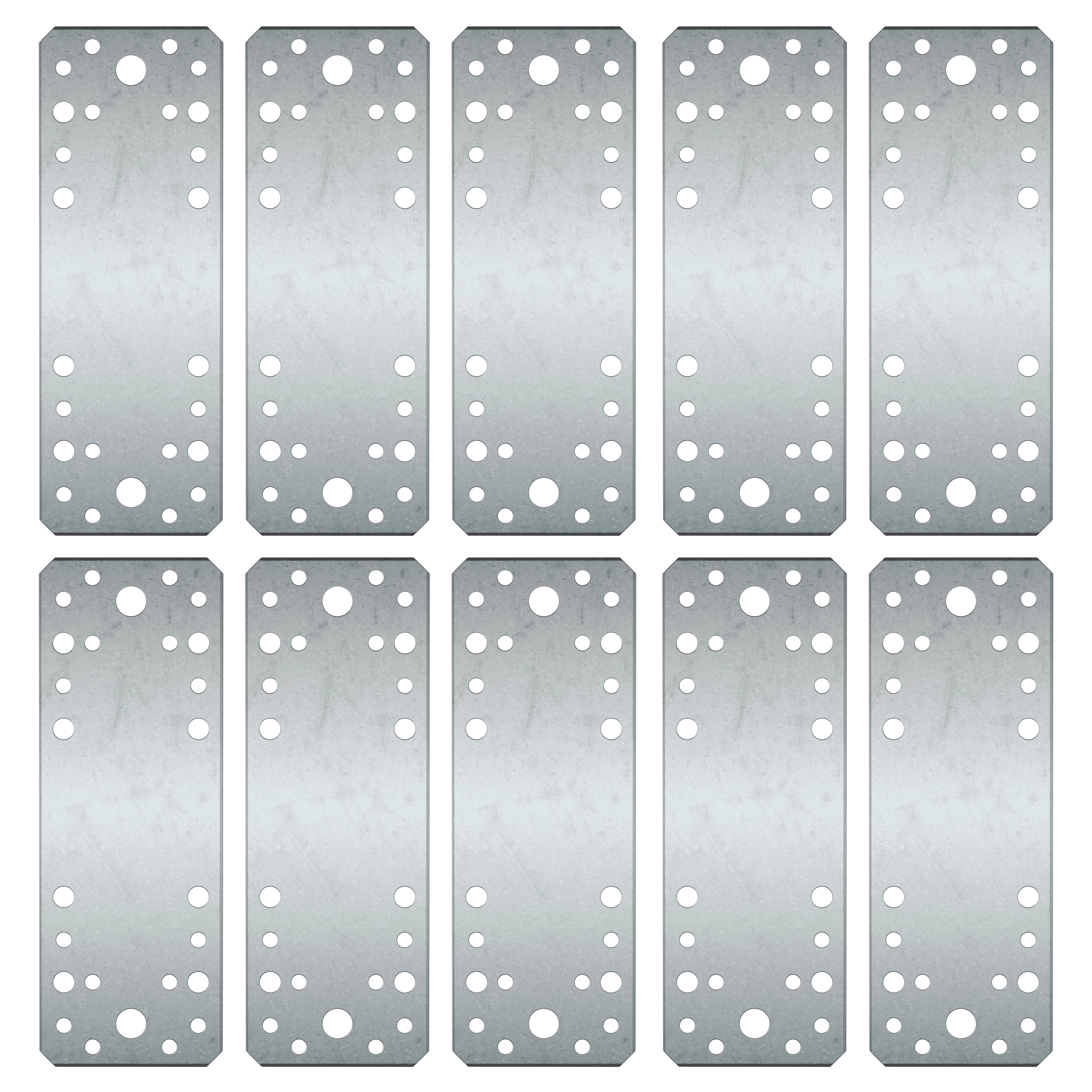 Flachverbinder 18 x 6.5 cm 10er Set silber
