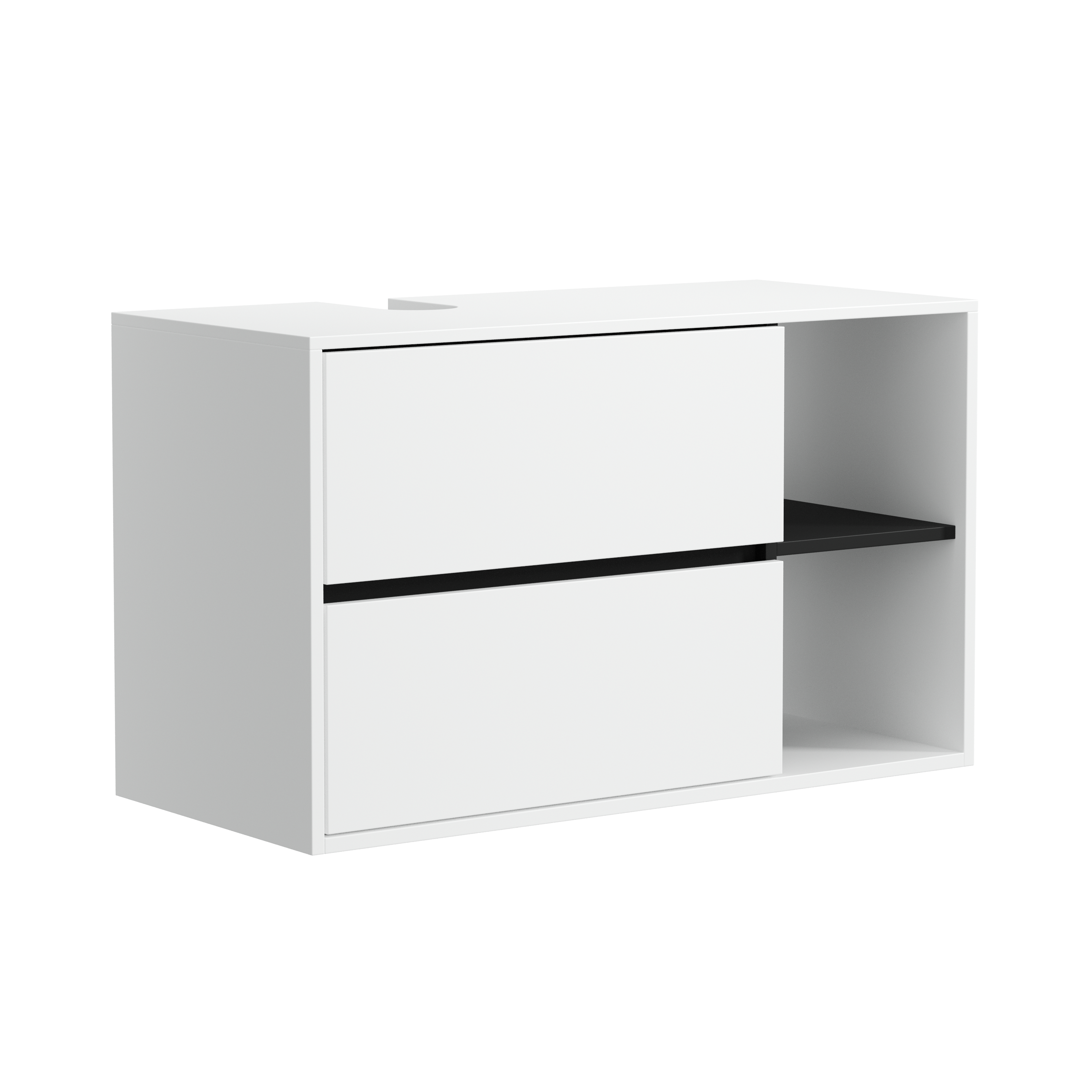 Waschbeckenunterschrank VODA 100 x 46 x 60 cm weiss/schwarz