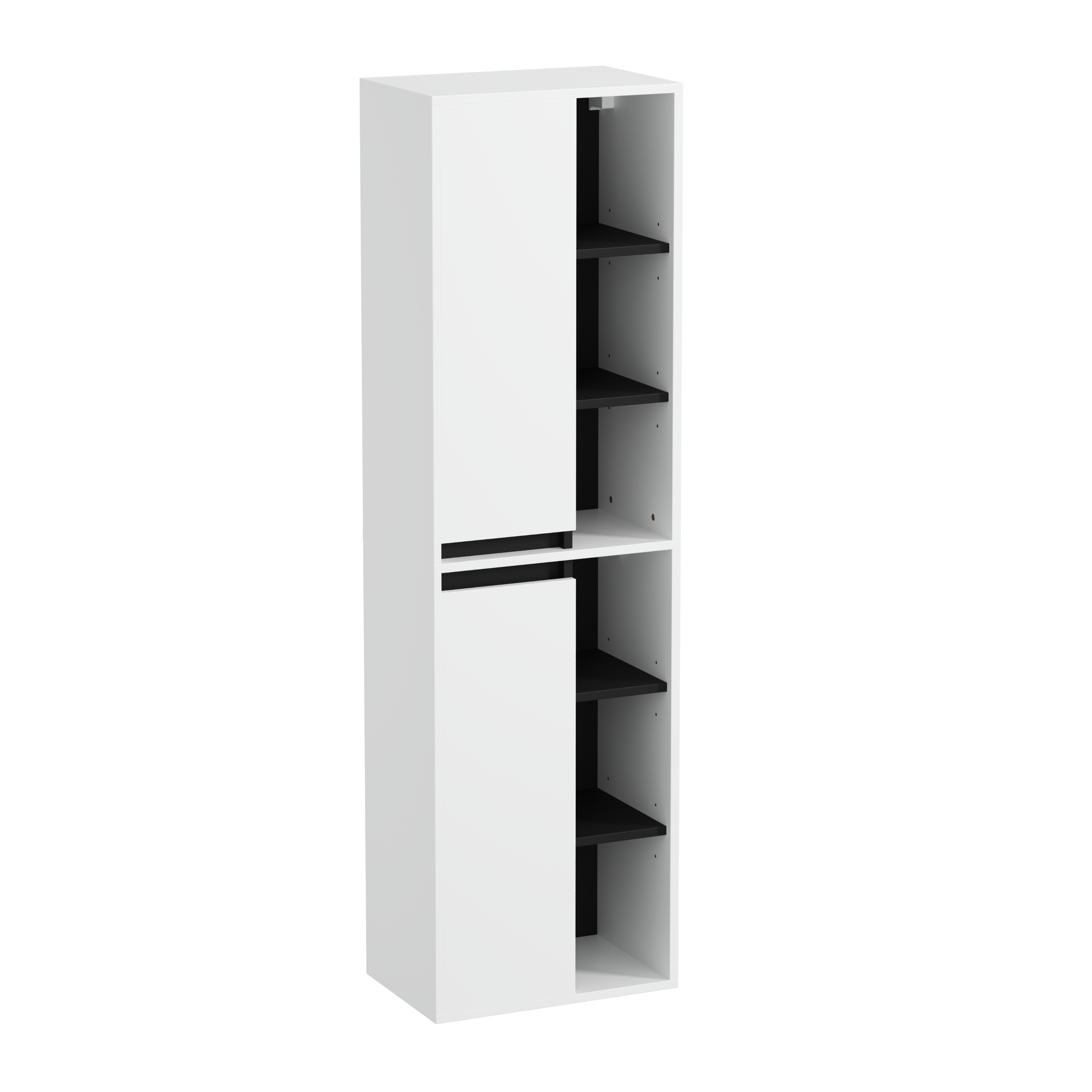 Badezimmerschrank VODA 50 x 33 x 170 cm weiss/schwarz