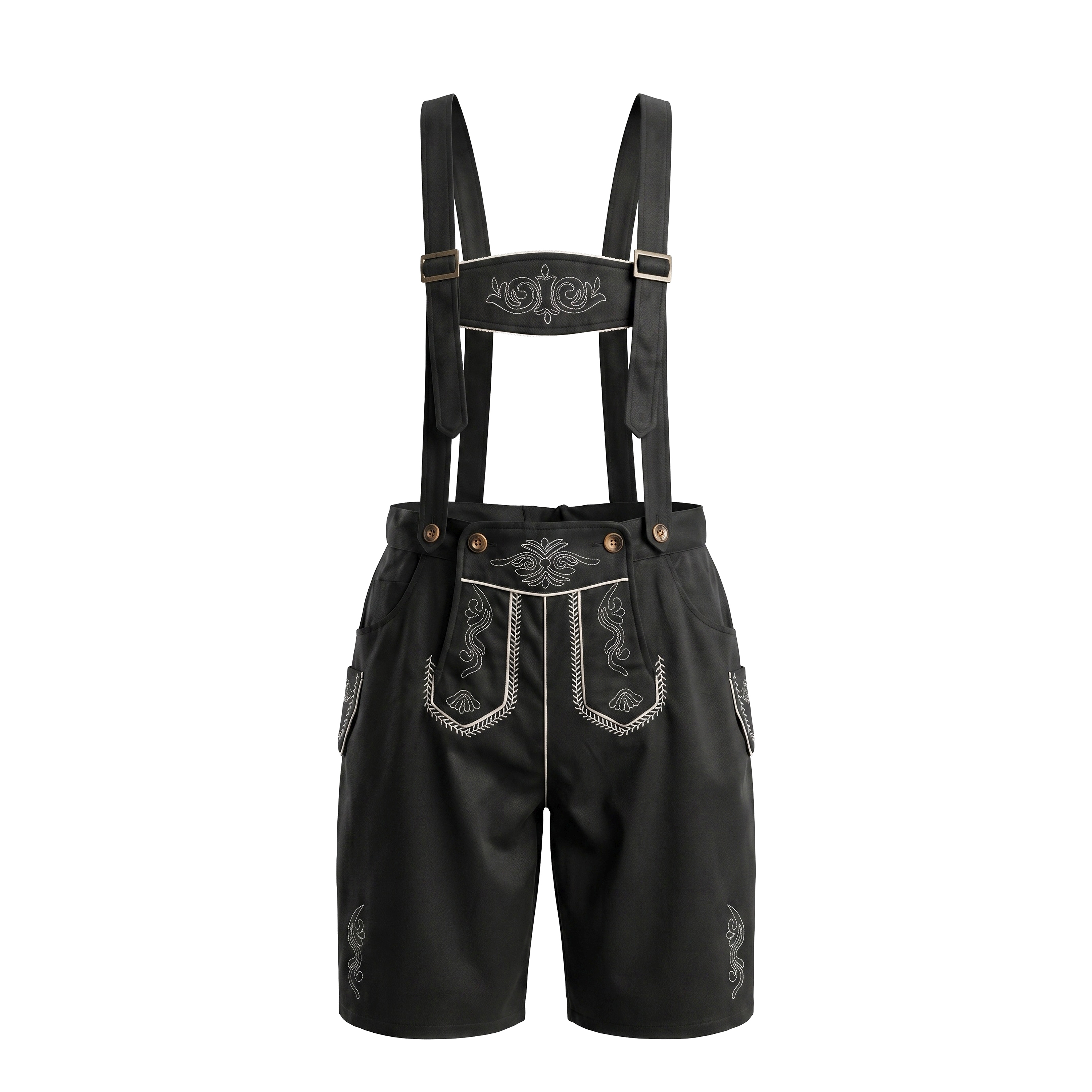 Lederhose Textil kurz schwarz Grösse 44