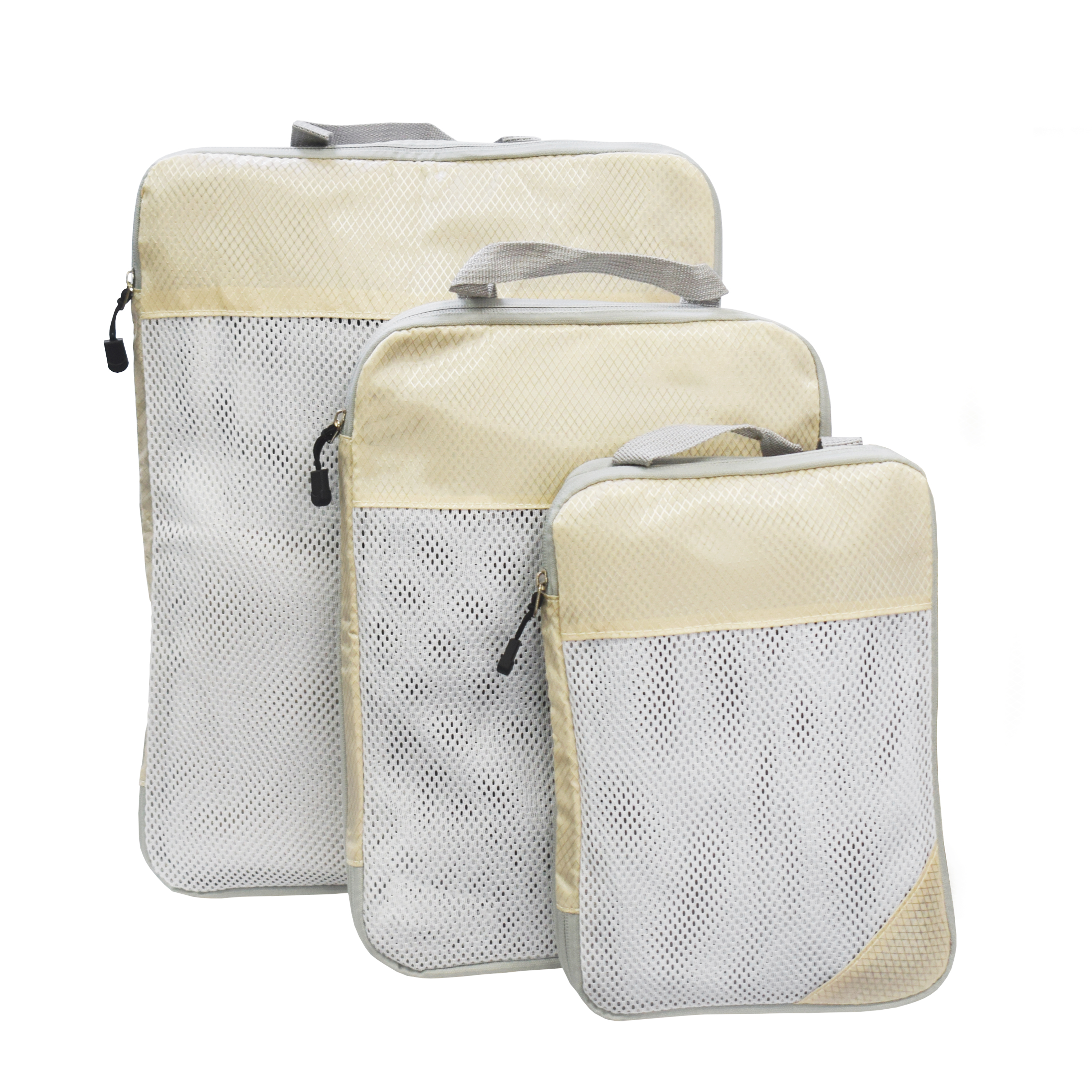 Reiseorganizer Set mit Kompressionsfunktion 3-teilig beige