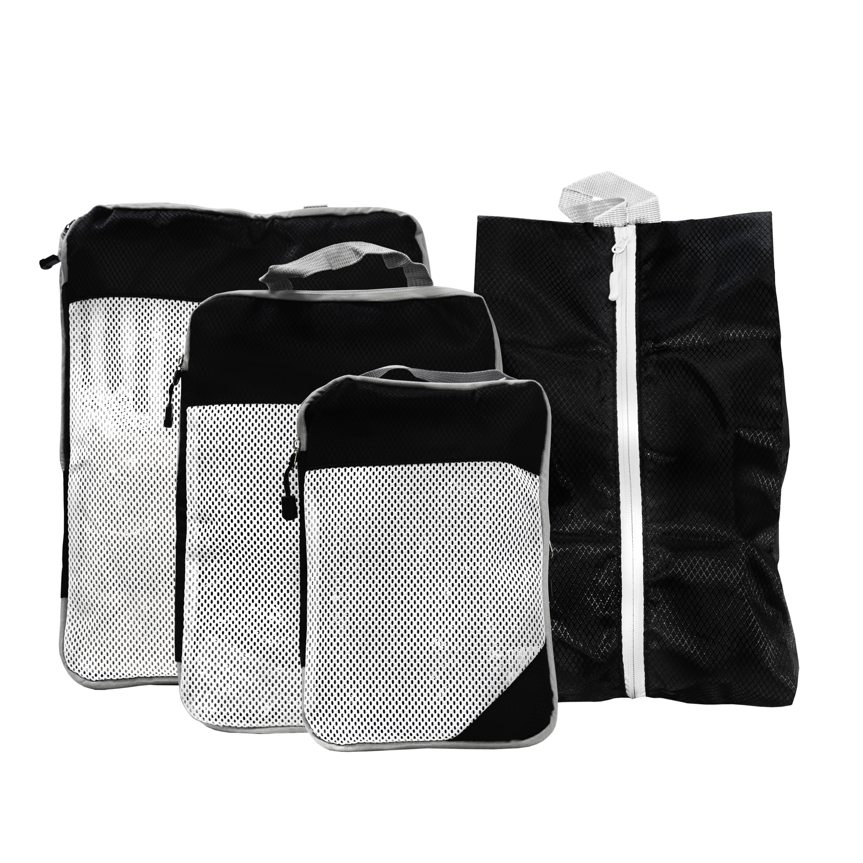 Reiseorganizer Set mit Kompressionsfunktion 4-teilig schwarz