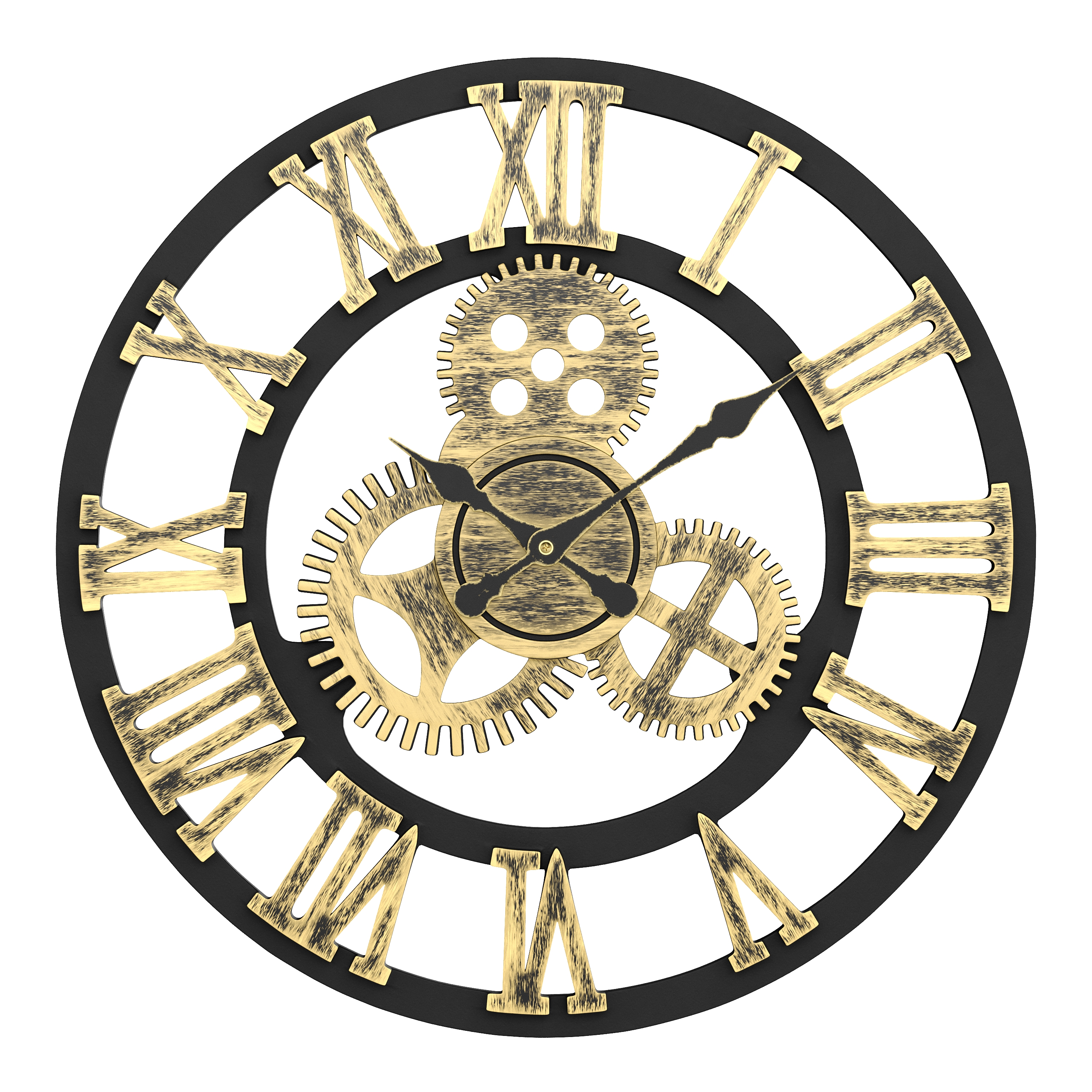 Wanduhr CHRONOS 58 cm schwarz/gold