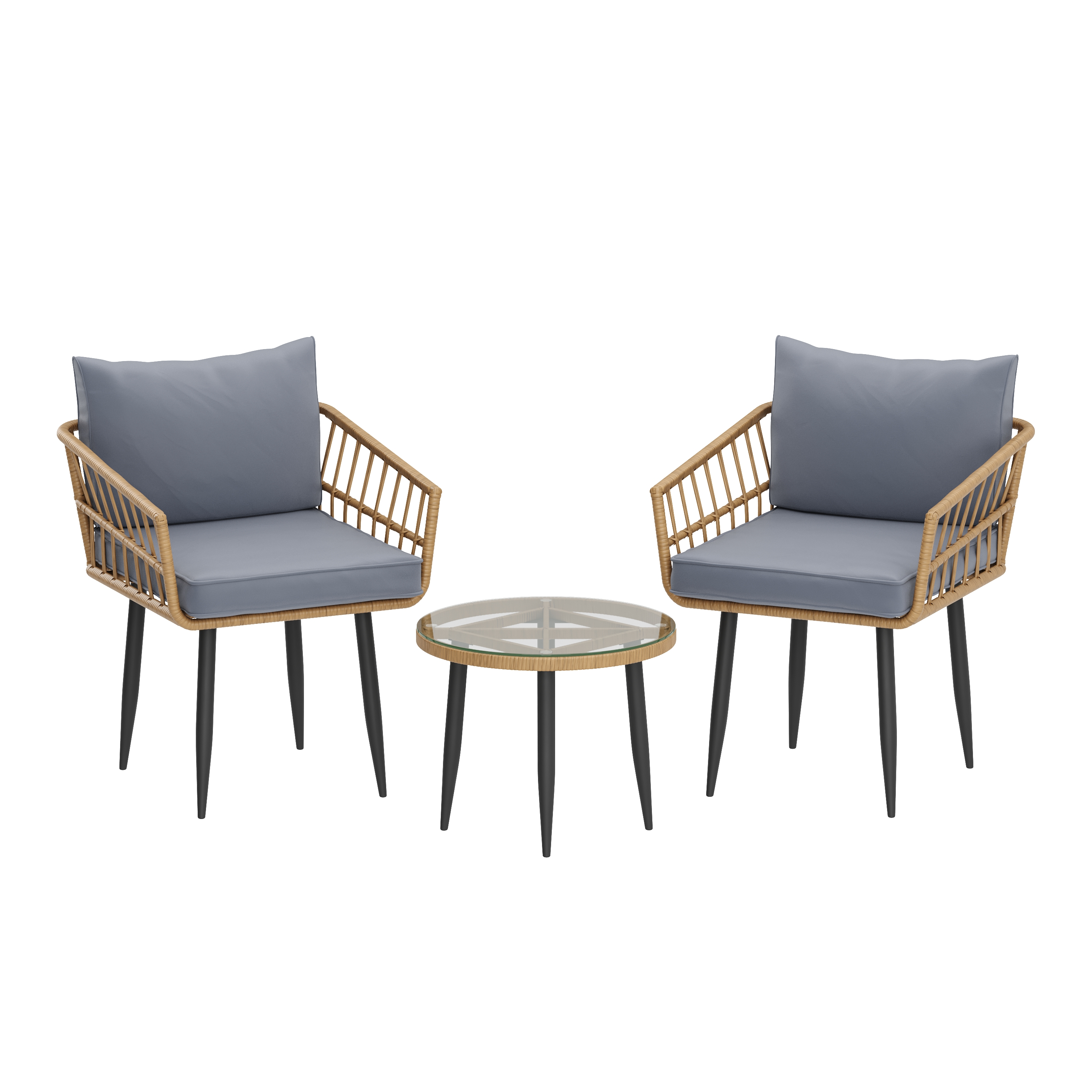 Gartenmöbel Set ISOLDA 3-teilig beige/anthrazit