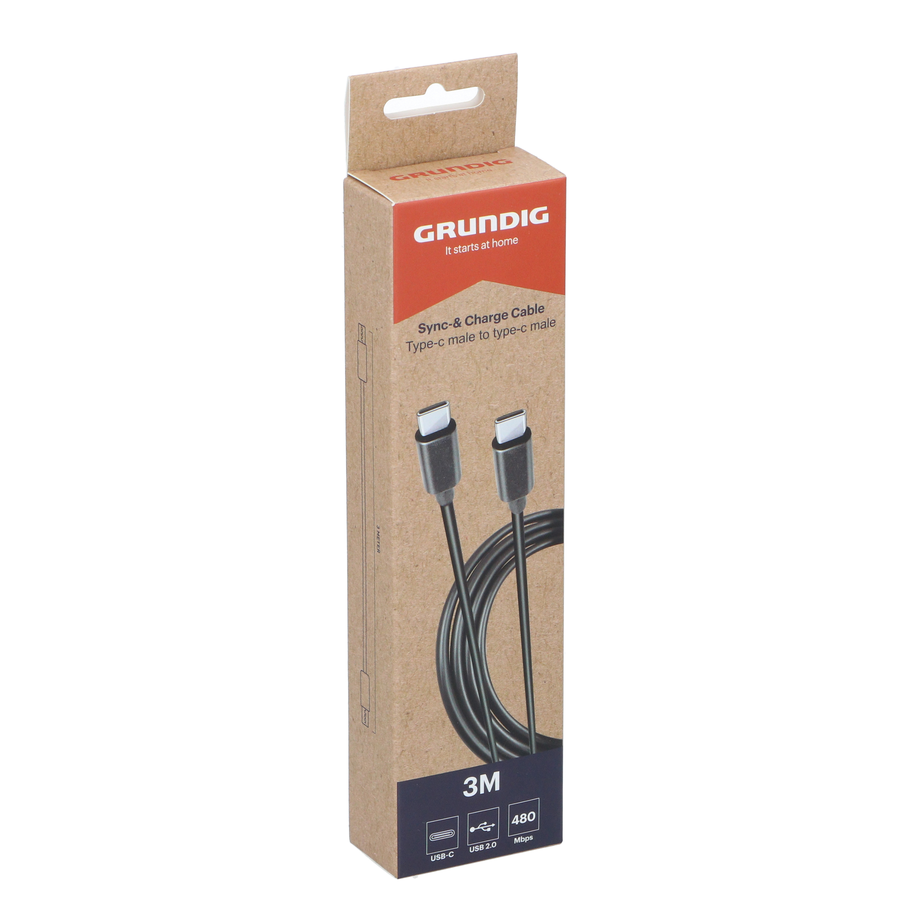 USB-C auf USB-C-Kabel 3 m schwarz