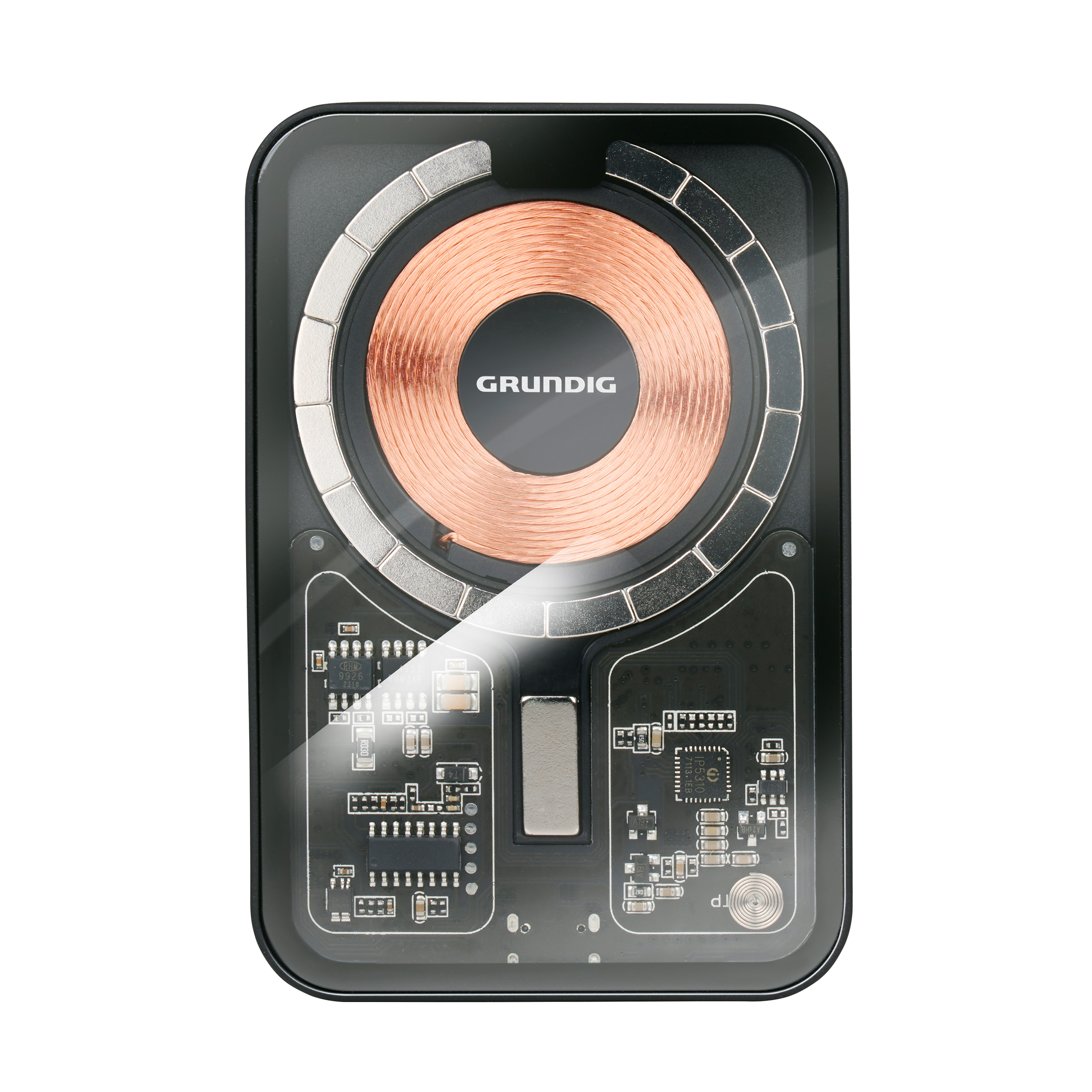 Powerbank kabellos MagSafe-kompatibel transparent