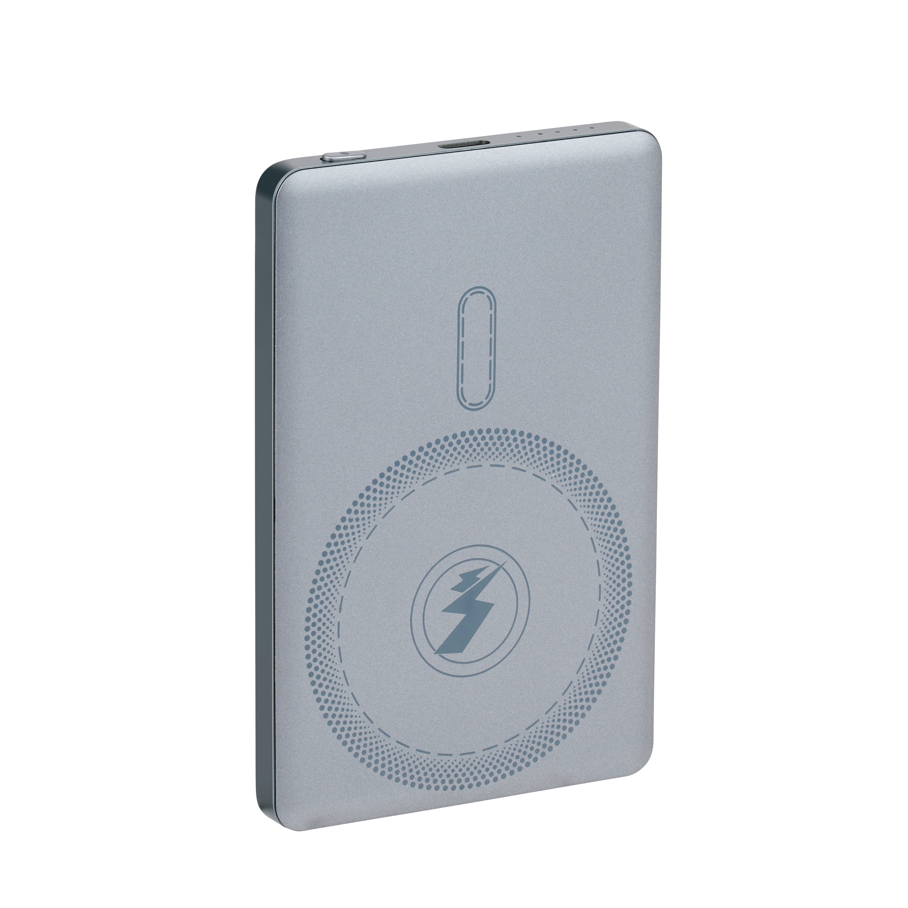 Powerbank kabellos ultra-slim grau