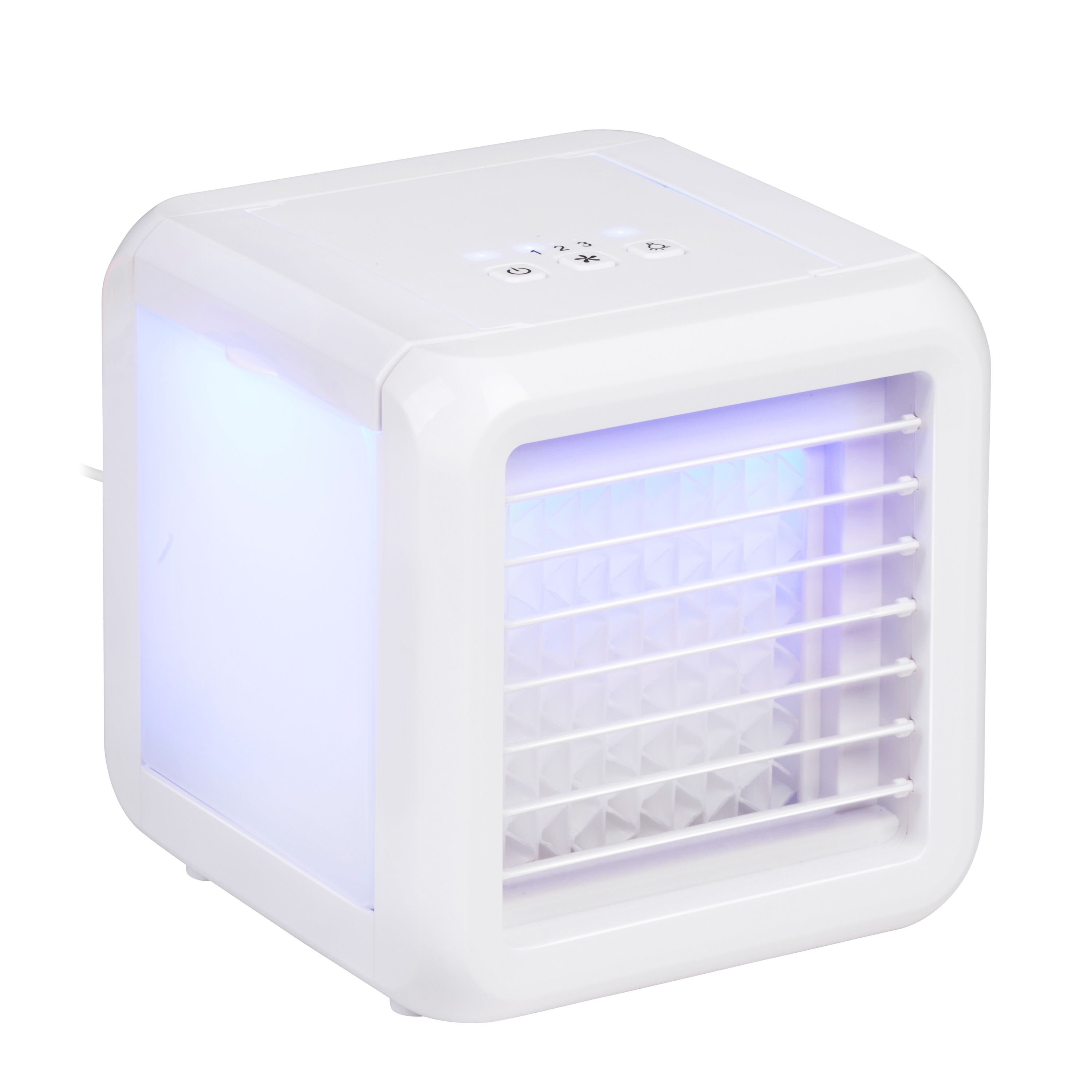 Luftkühler Mini 3 Stufen mit USB und LED weiss