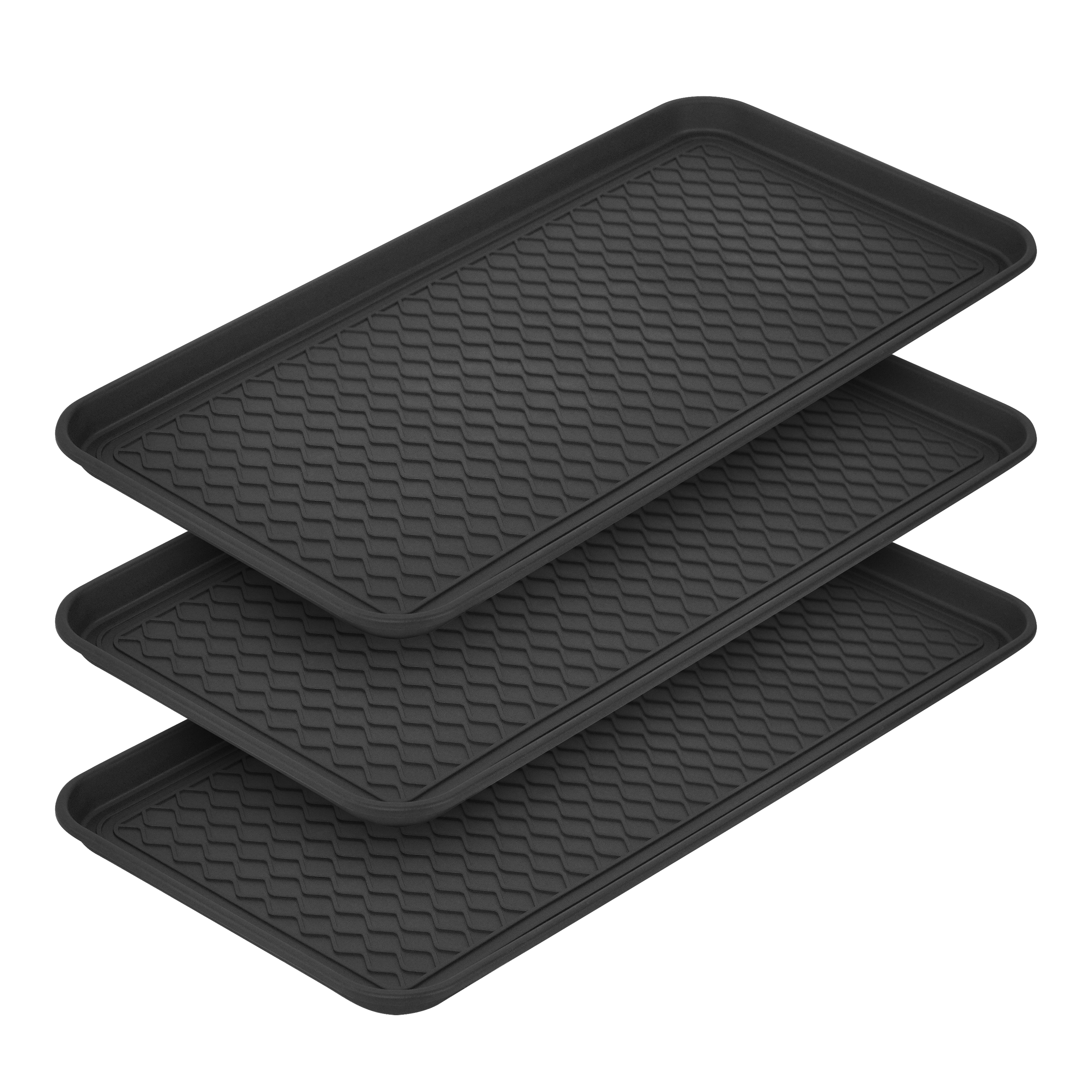 Schuhabtropfschale 76 x 38 cm 3er Set schwarz