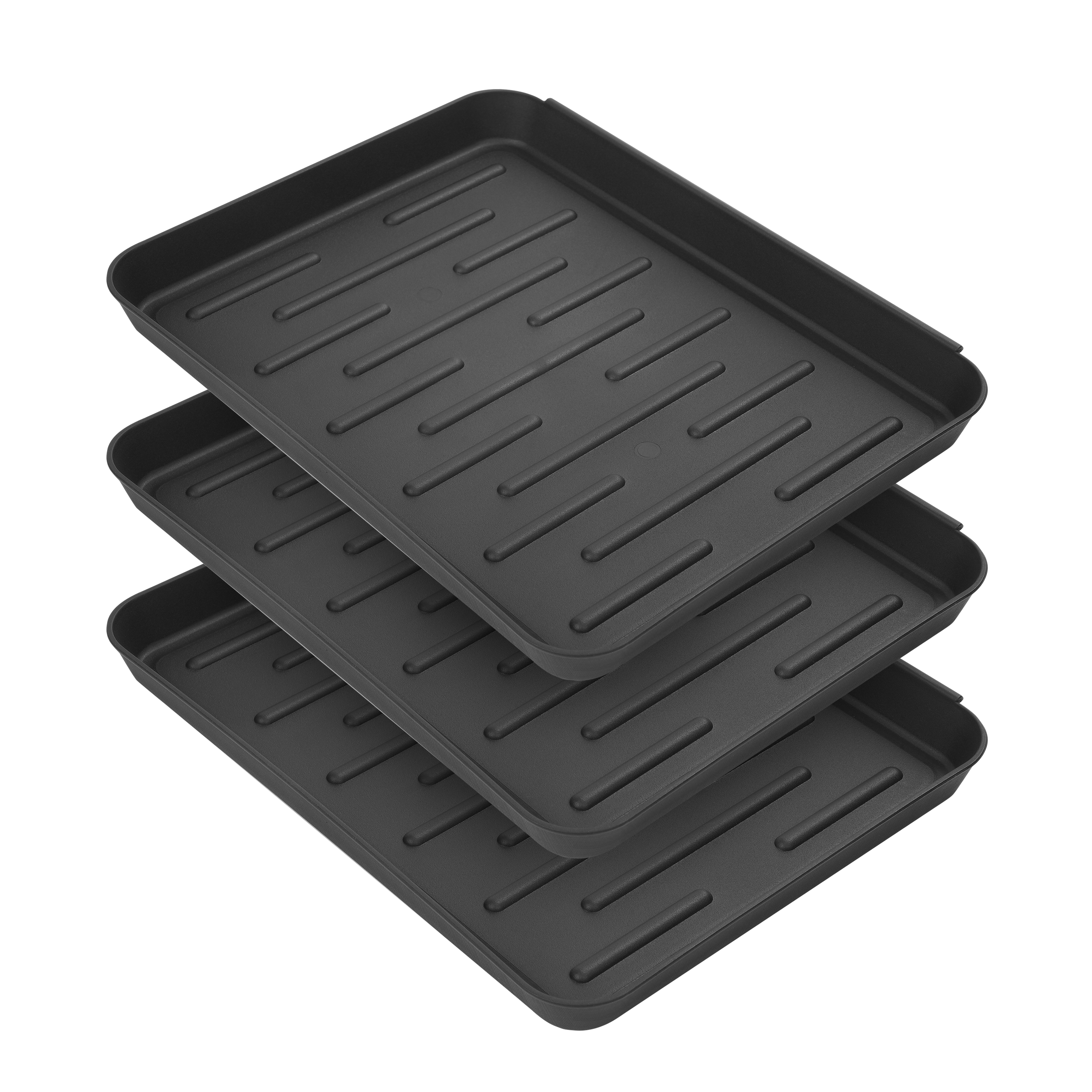Schuhabtropfschale 35 x 27 cm 3er Set schwarz