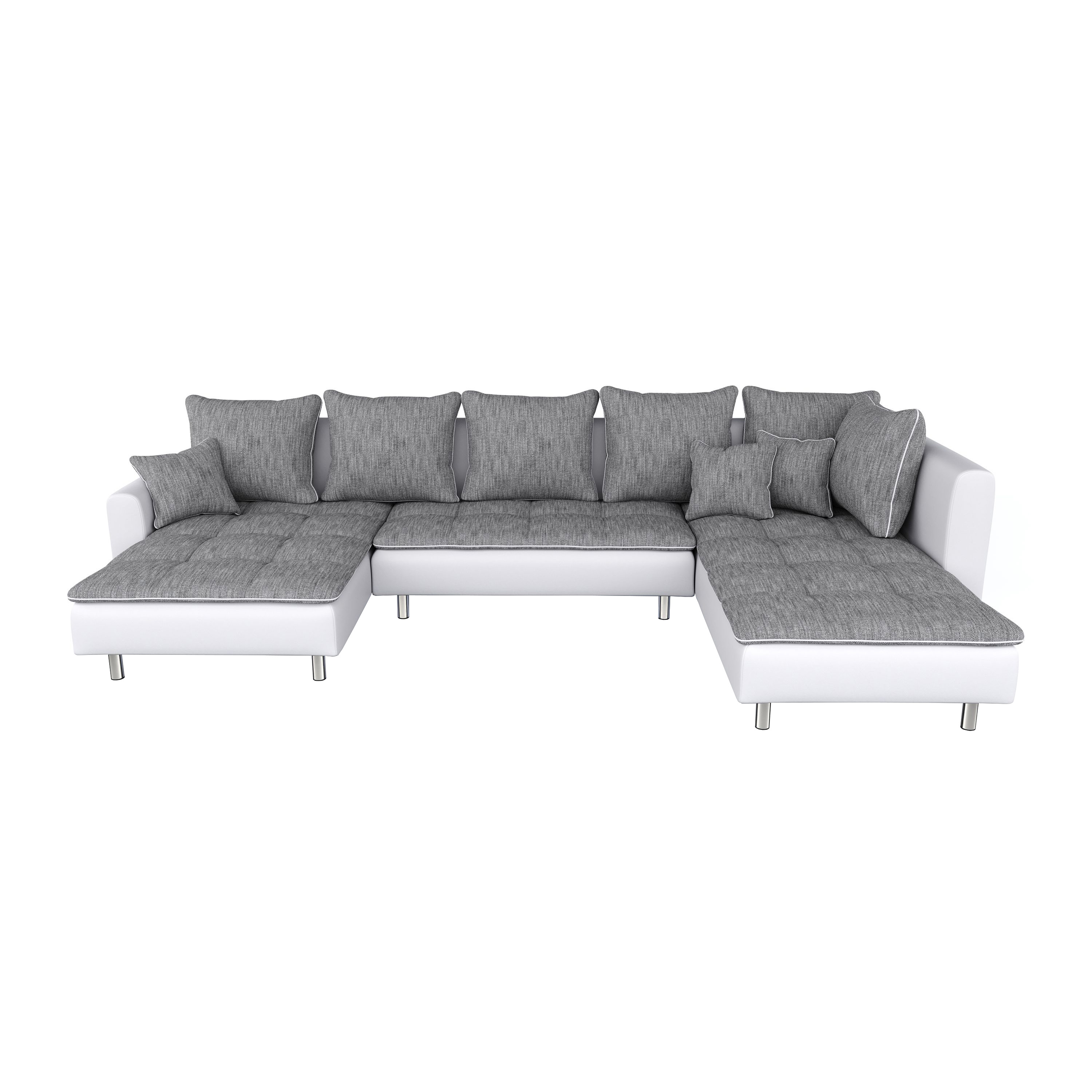 Ecksofa VOLCANO grau/weiss