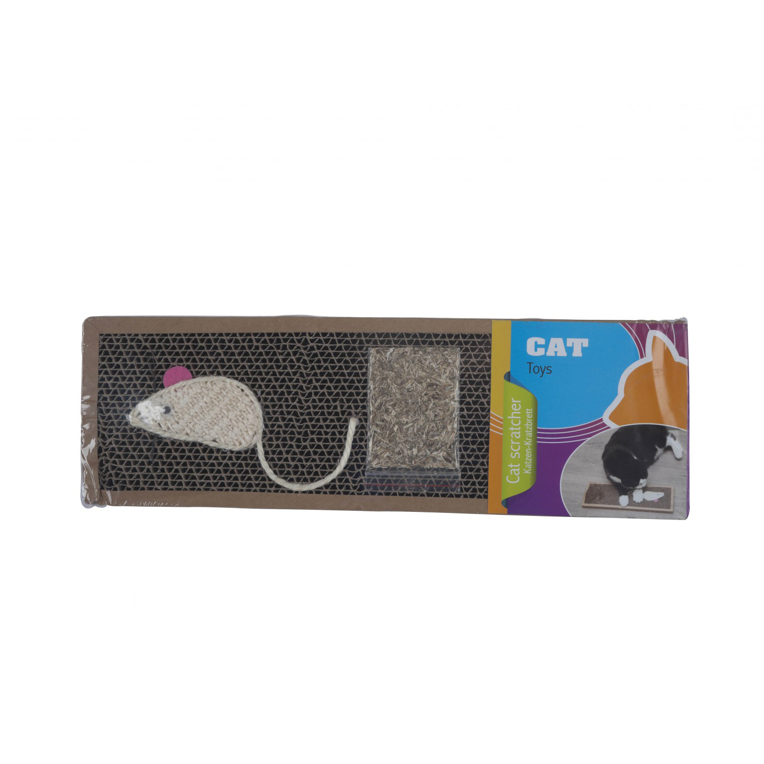 Kratzbrett für Katzen mit Maus 38 cm