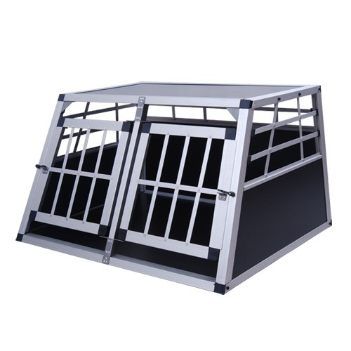 Hundebox Doppelbox Alu S schwarz