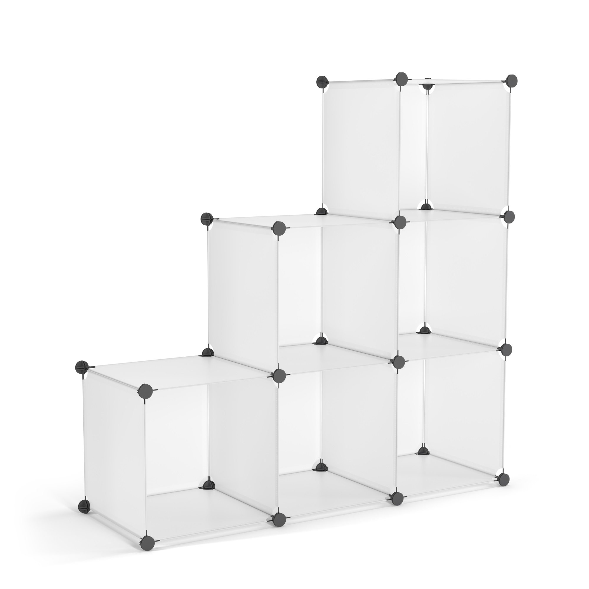 Kleiderschrank Steckregal transparent 6 Boxen