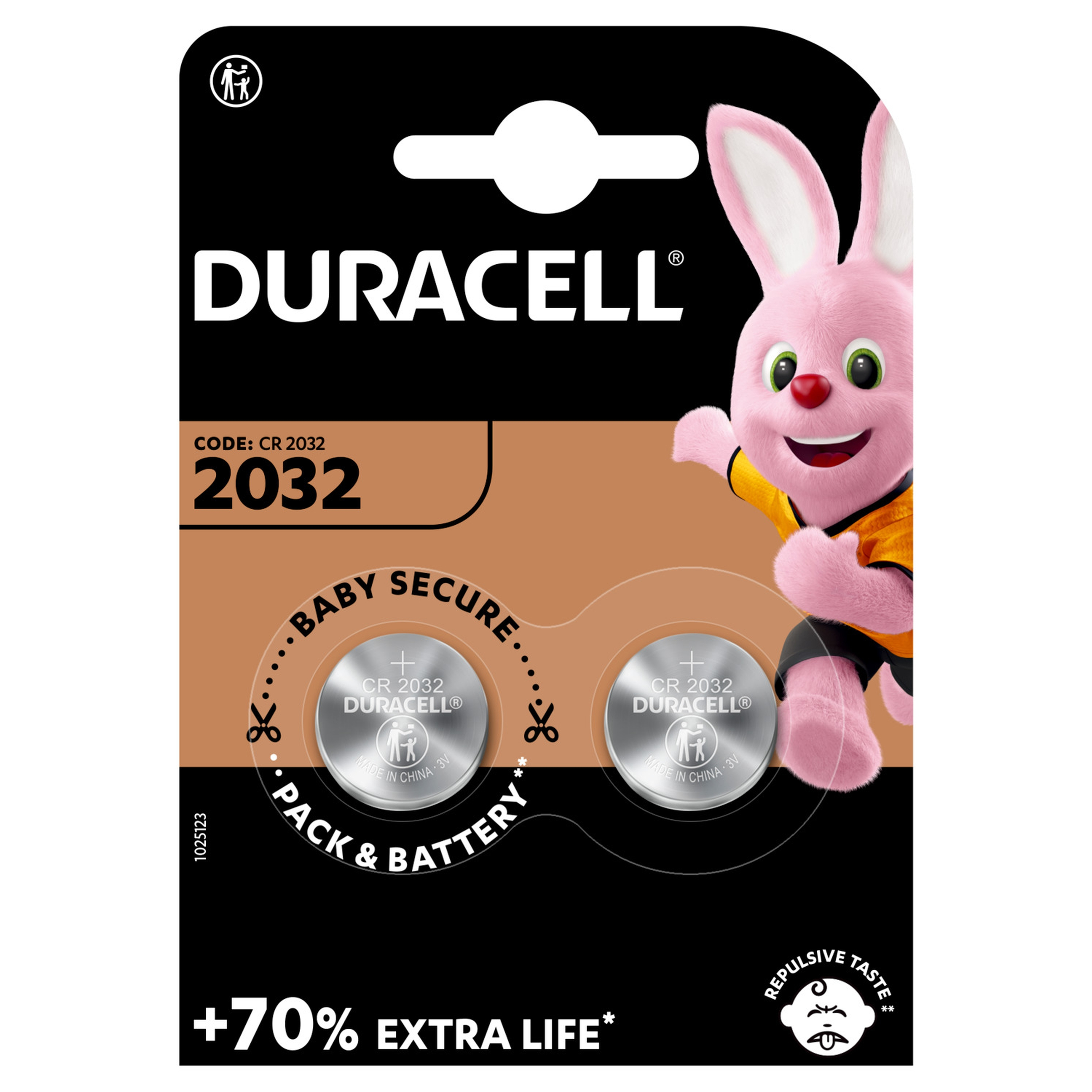 Knopfzelle DURACELL Lithium CR2032 2 Stk.