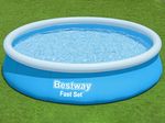 Bestway Pool mit Filterpumpe 366 x 76 cm im Garten leer