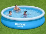 Bestway Pool mit Filterpumpe 366 x 76 cm im Garten Seitenansicht