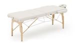 Massageliege Massagetisch 3 Zonen weiss schräge Ansicht