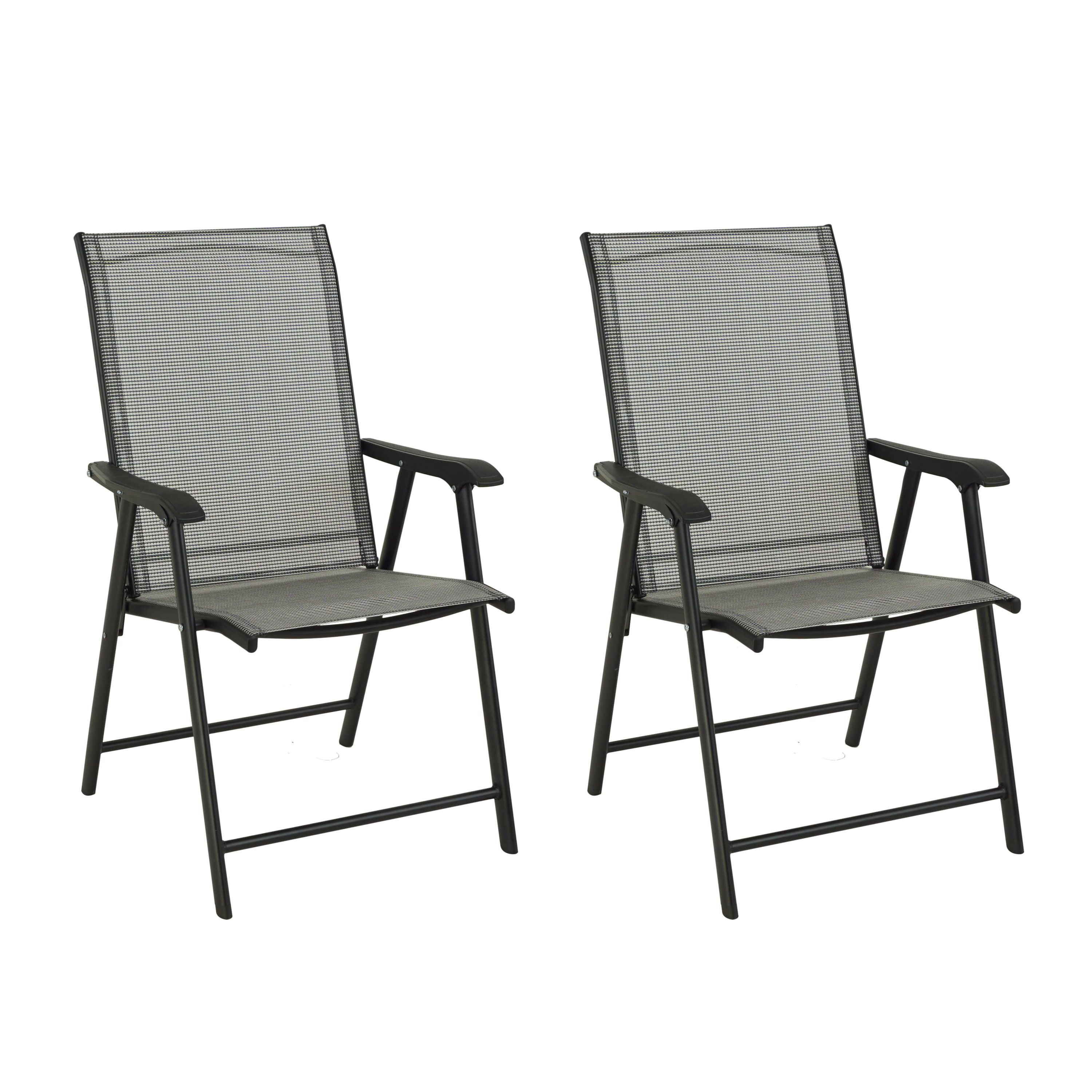 Gartenstuhl klappbar 2er Set anthrazit