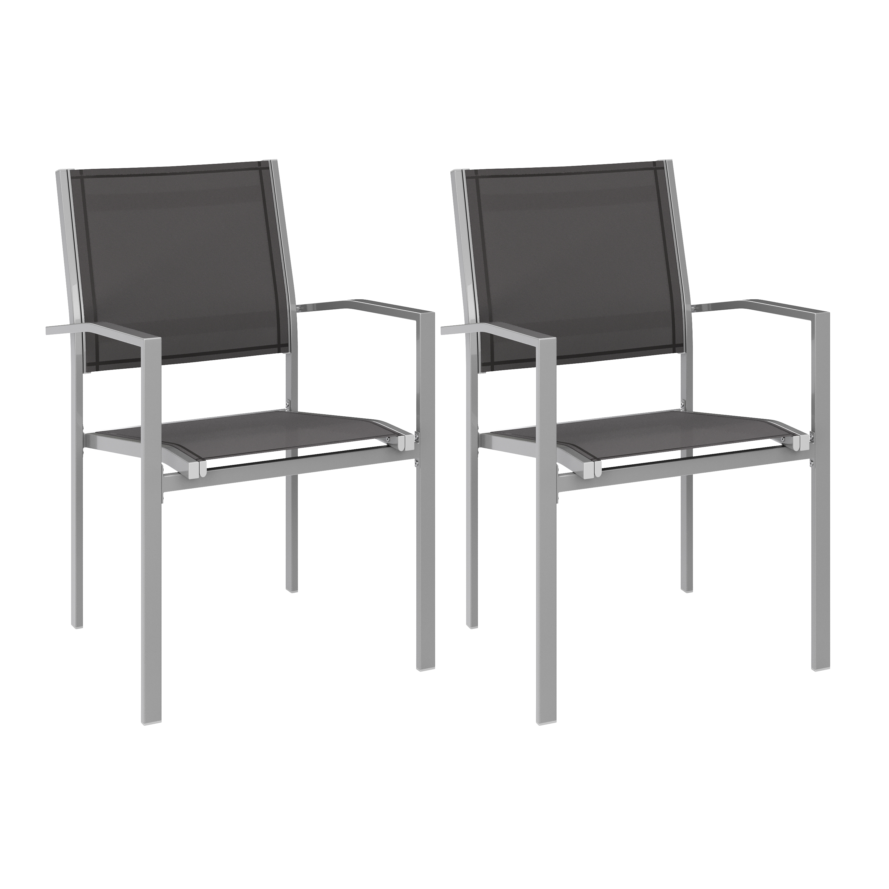 Gartenstuhl ZIA 2er Set anthrazit