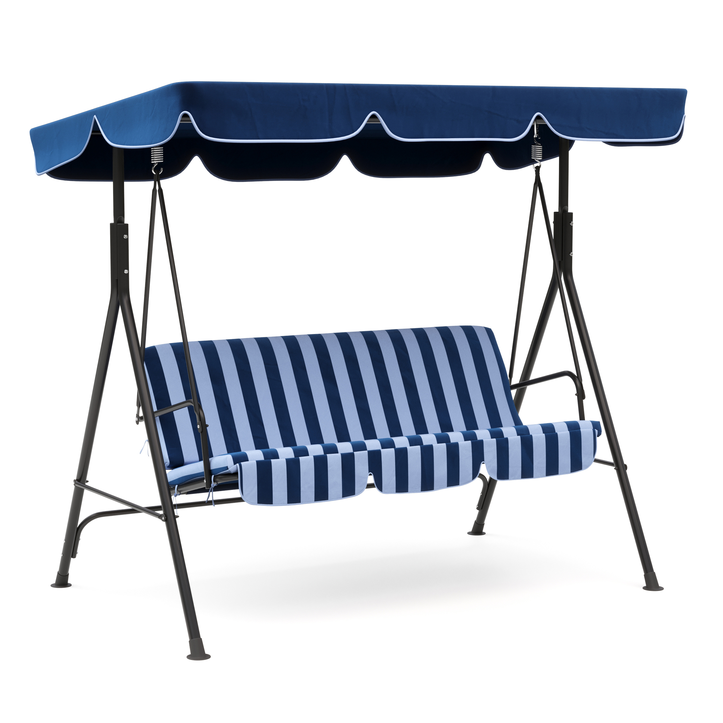 Gartenmöbel Hollywoodschaukel blau/weiss gestreift