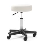 Tabouret à roulettes blanc