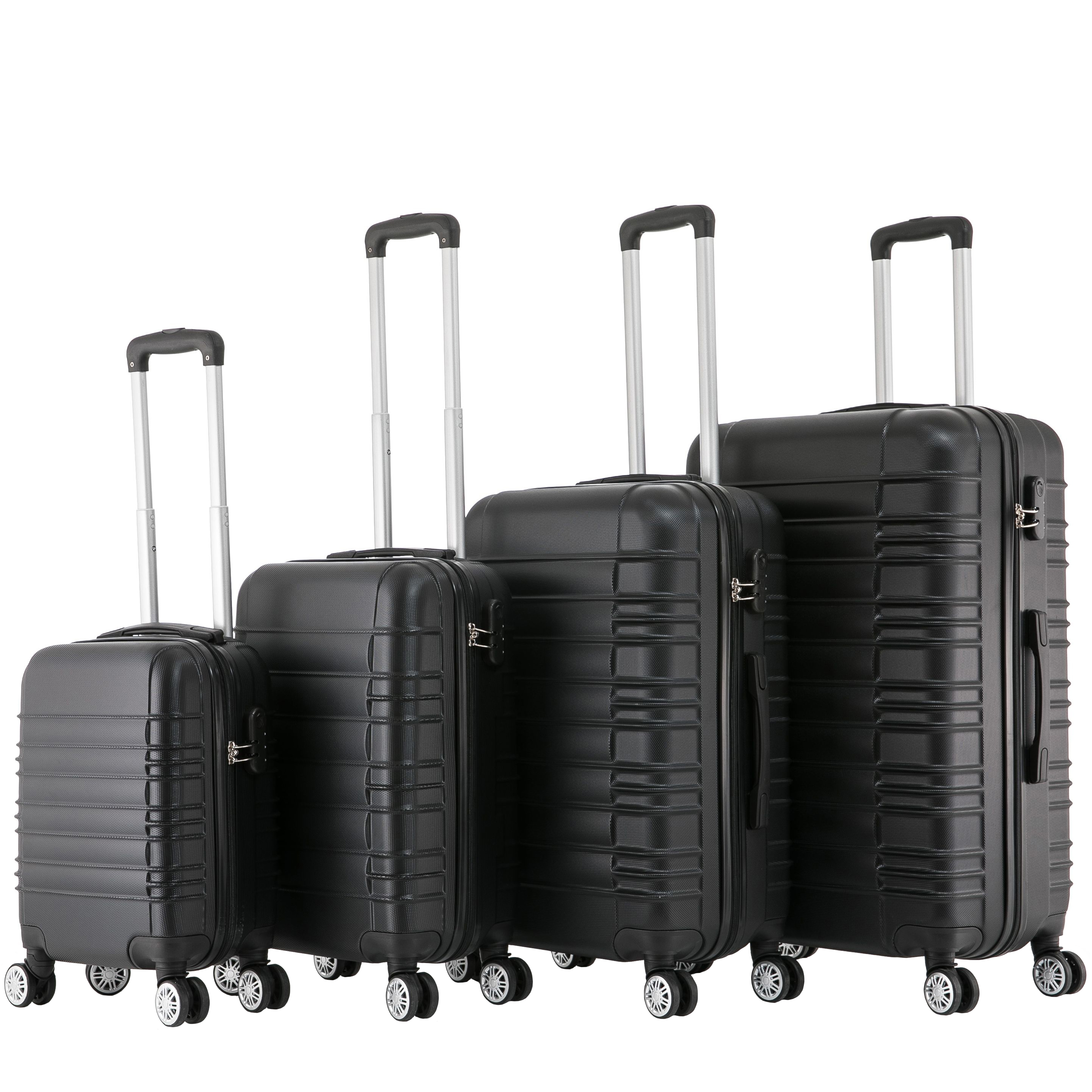 Reisekoffer Hartschalenkoffer AVA 4er Set schwarz