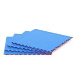 Floor protection mat set 61 x 61 cm blue/red 4 pcs