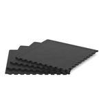 Floor protection mat set 61 x 61 cm black 4 pcs