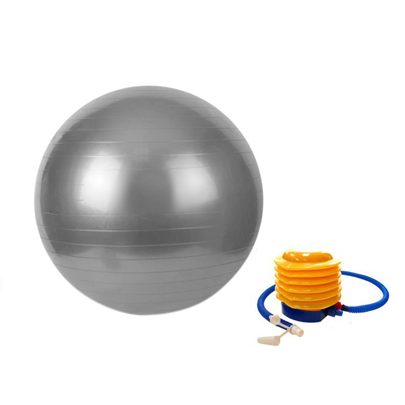 Gymnastikball 65 cm grau mit Pumpe