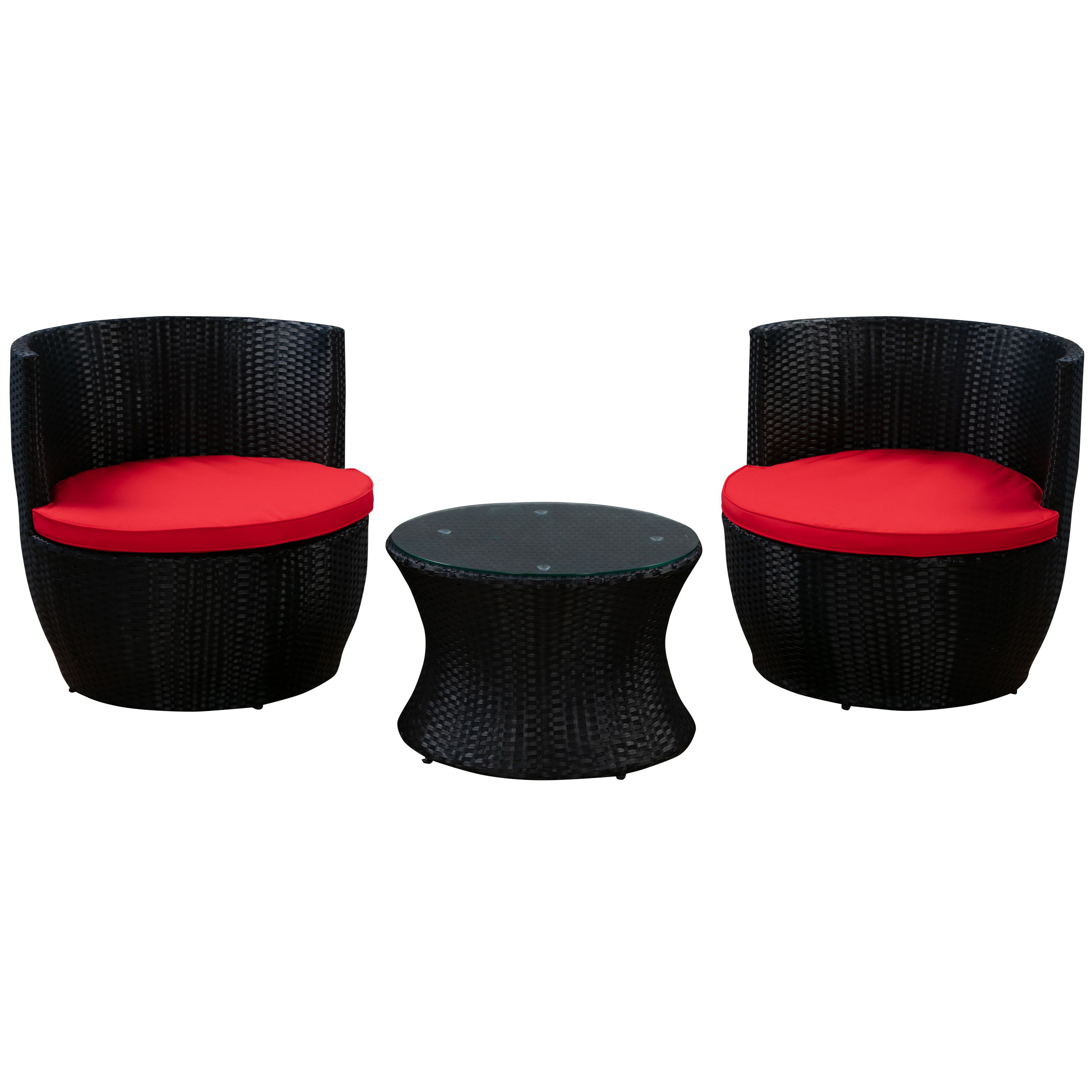 Ersatzkissen Rattangarnitur MANHATTAN rot 2er Set