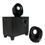 Stereo 2.1 Lautsprecher mit Subwoofer Gesamtansicht