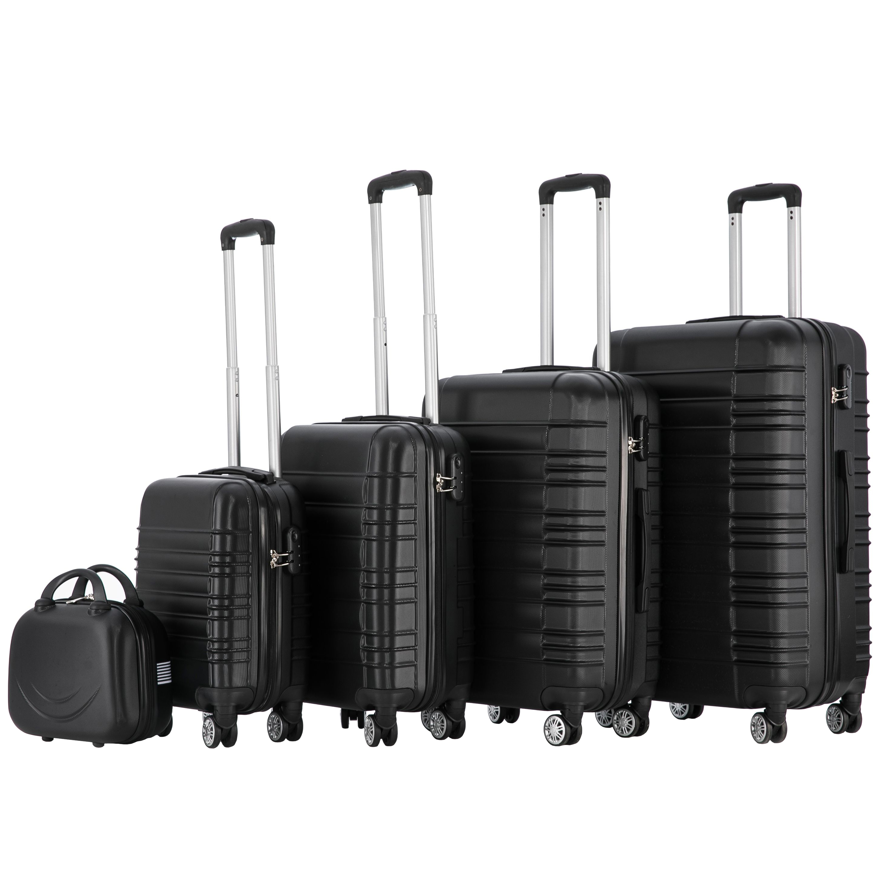 Reisekoffer Hartschalenkoffer AVA 5er Set schwarz