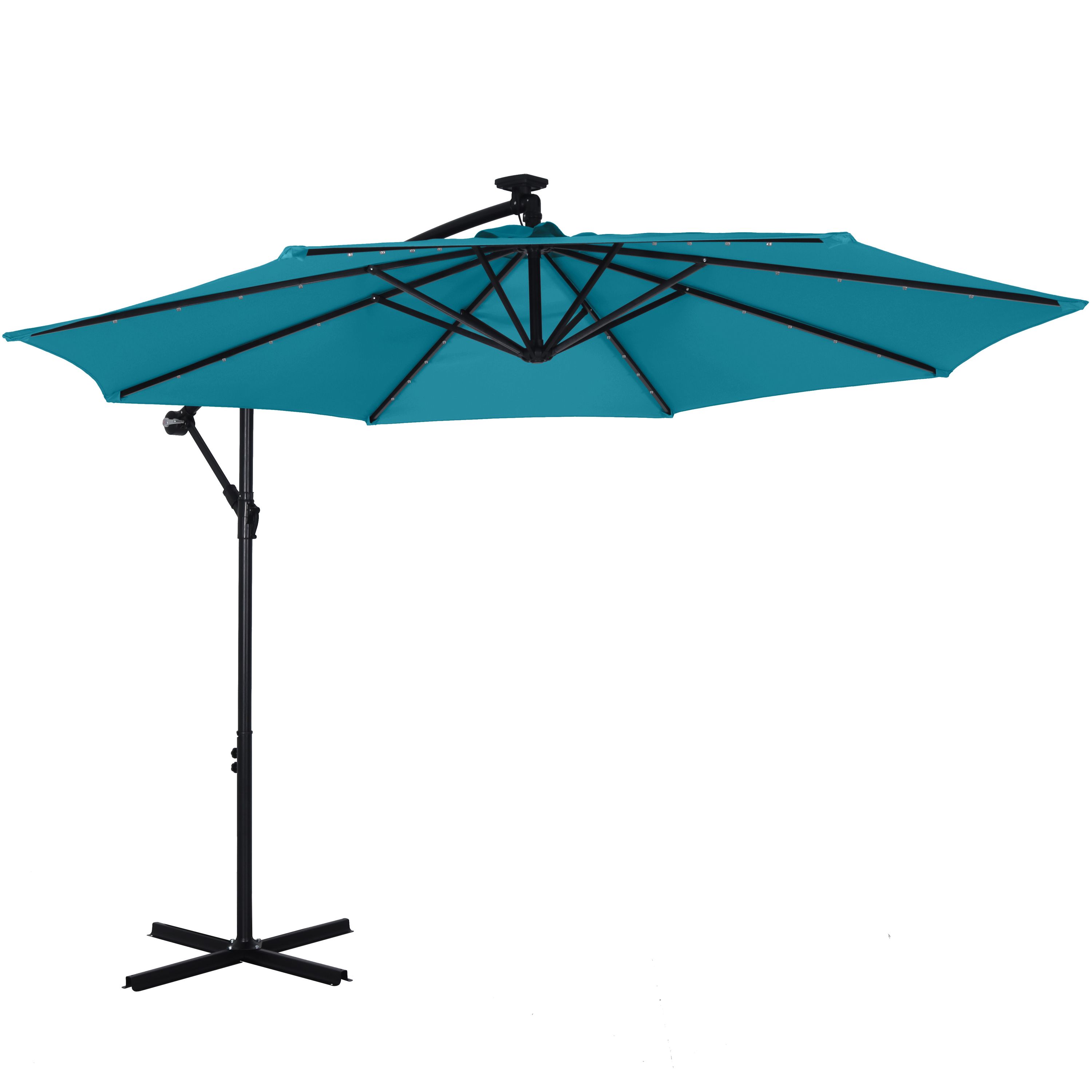 Sonnenschirm Ampelschirm BAY mit LED 300 cm blau