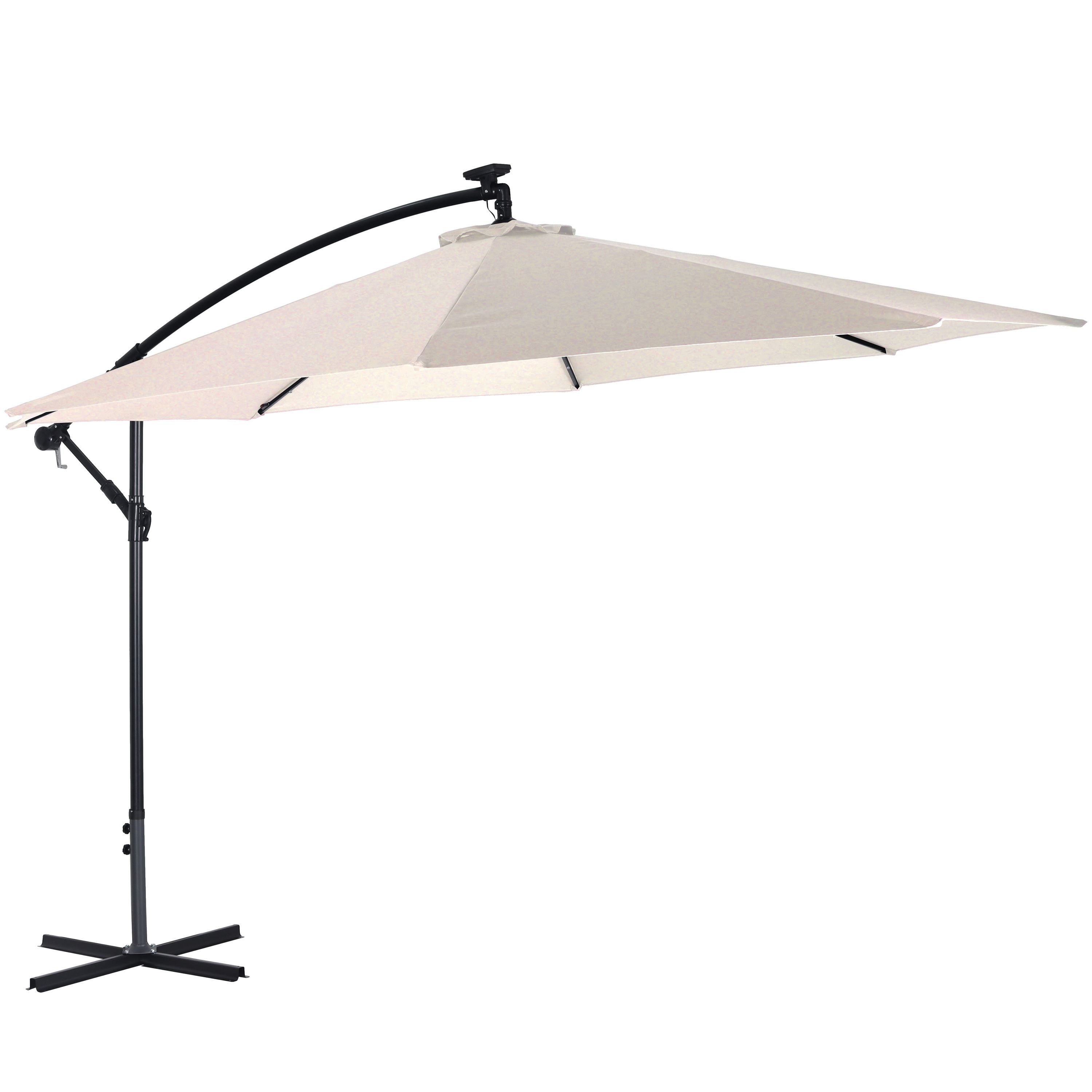 Sonnenschirm Ampelschirm BAY mit LED 350 cm weiss