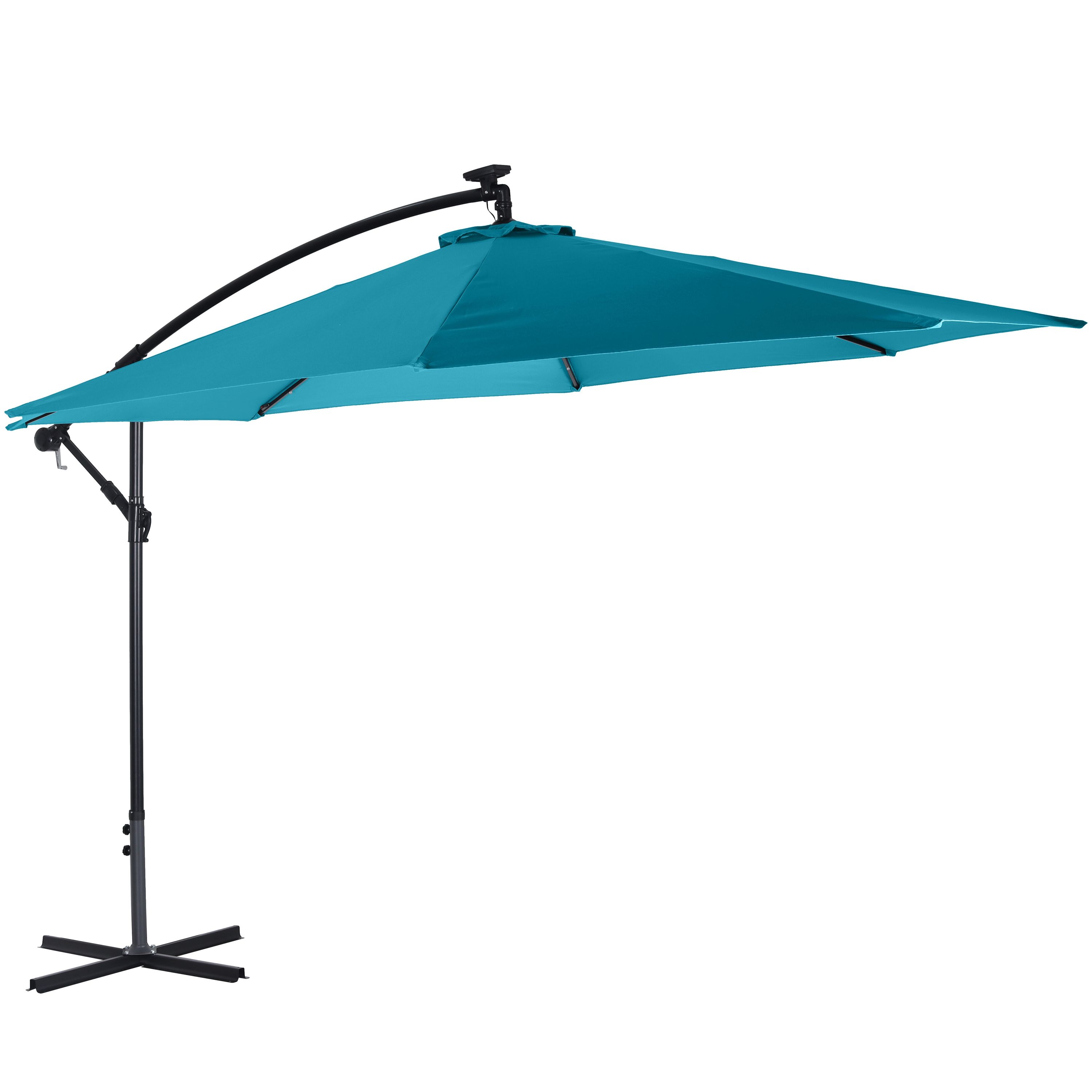 Sonnenschirm Ampelschirm BAY mit LED 350 cm blau