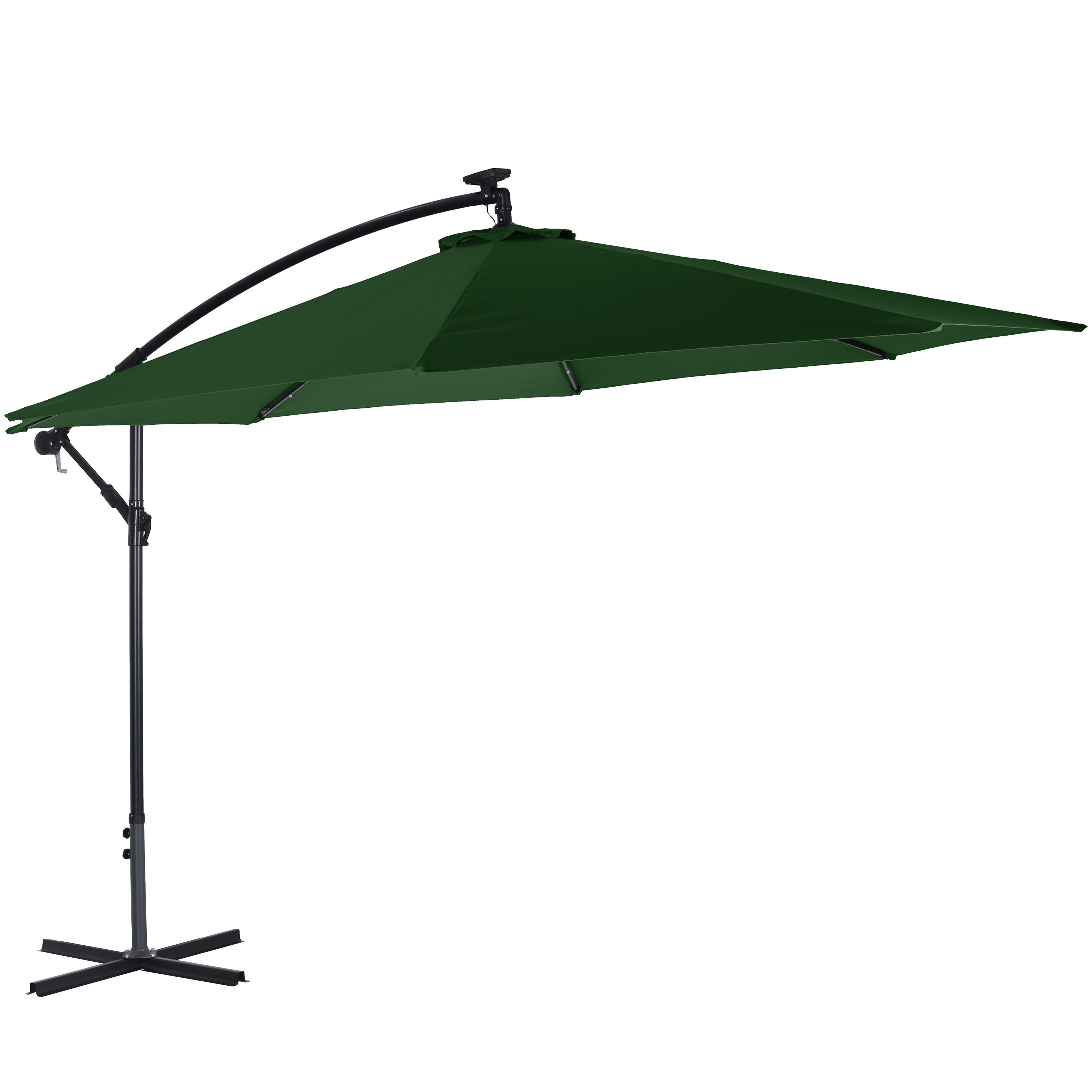 Sonnenschirm Ampelschirm BAY mit LED 350 cm grün