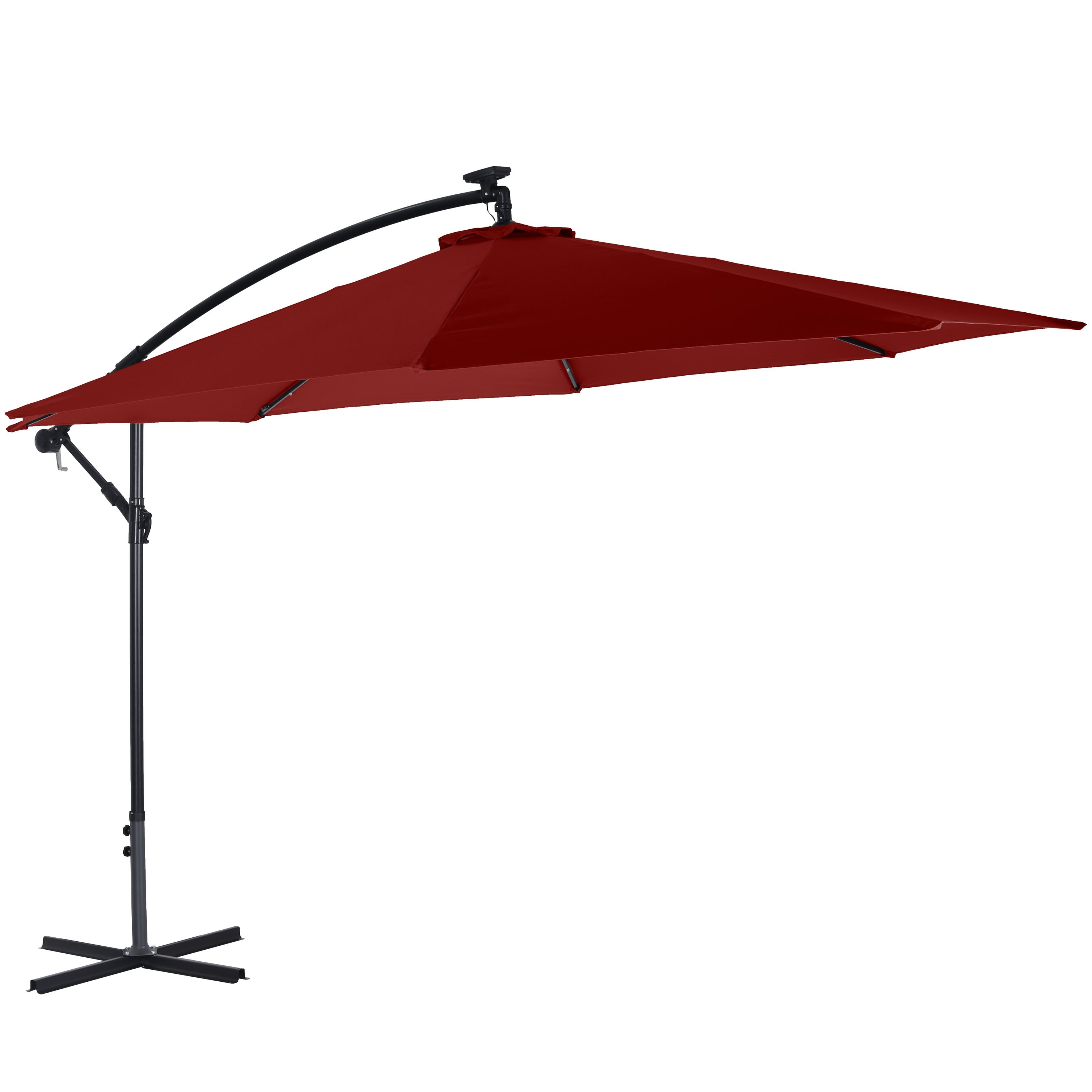 Sonnenschirm Ampelschirm BAY mit LED 350 cm rot