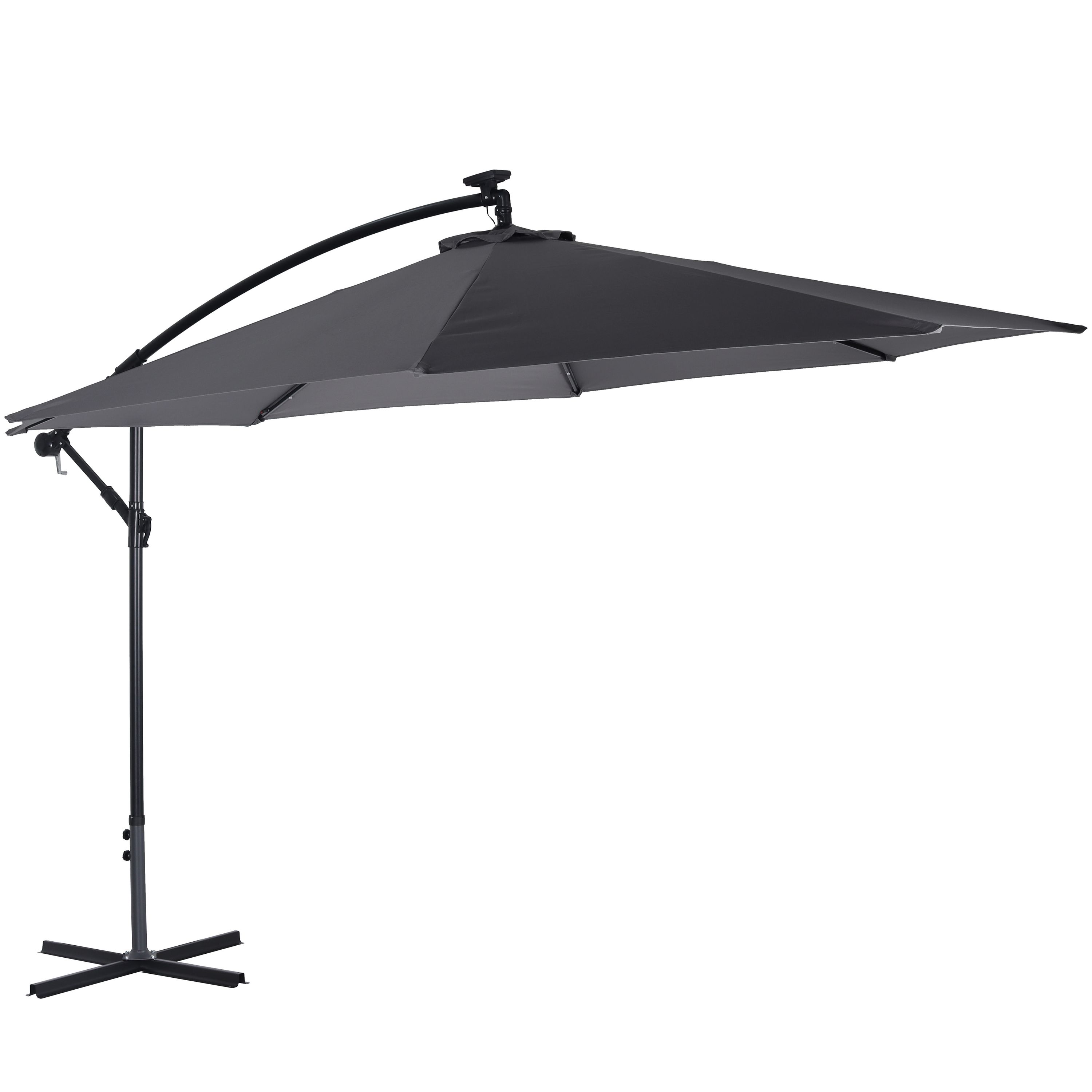 Sonnenschirm Ampelschirm BAY mit LED 350 cm anthrazit