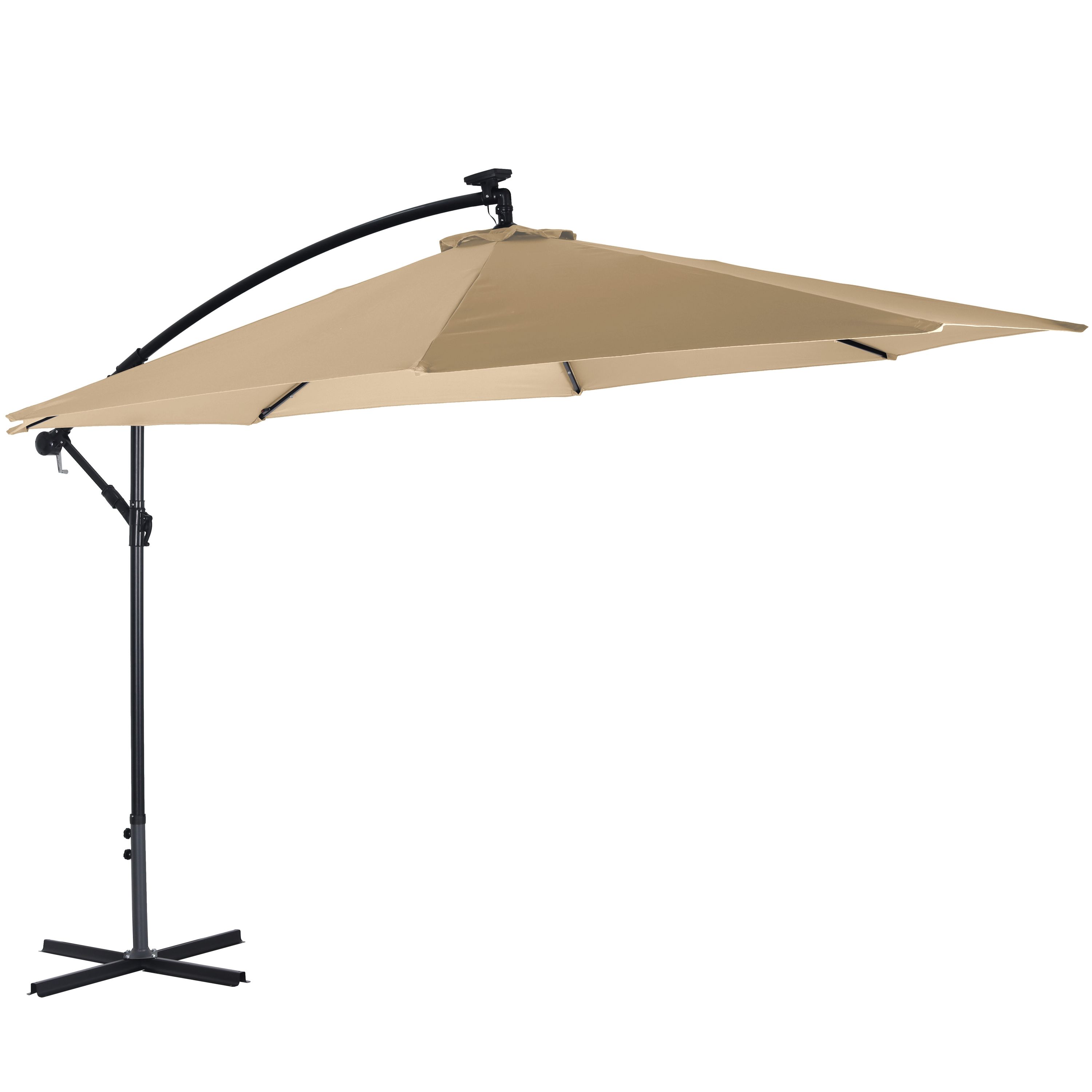 Sonnenschirm Ampelschirm BAY mit LED 350 cm braun