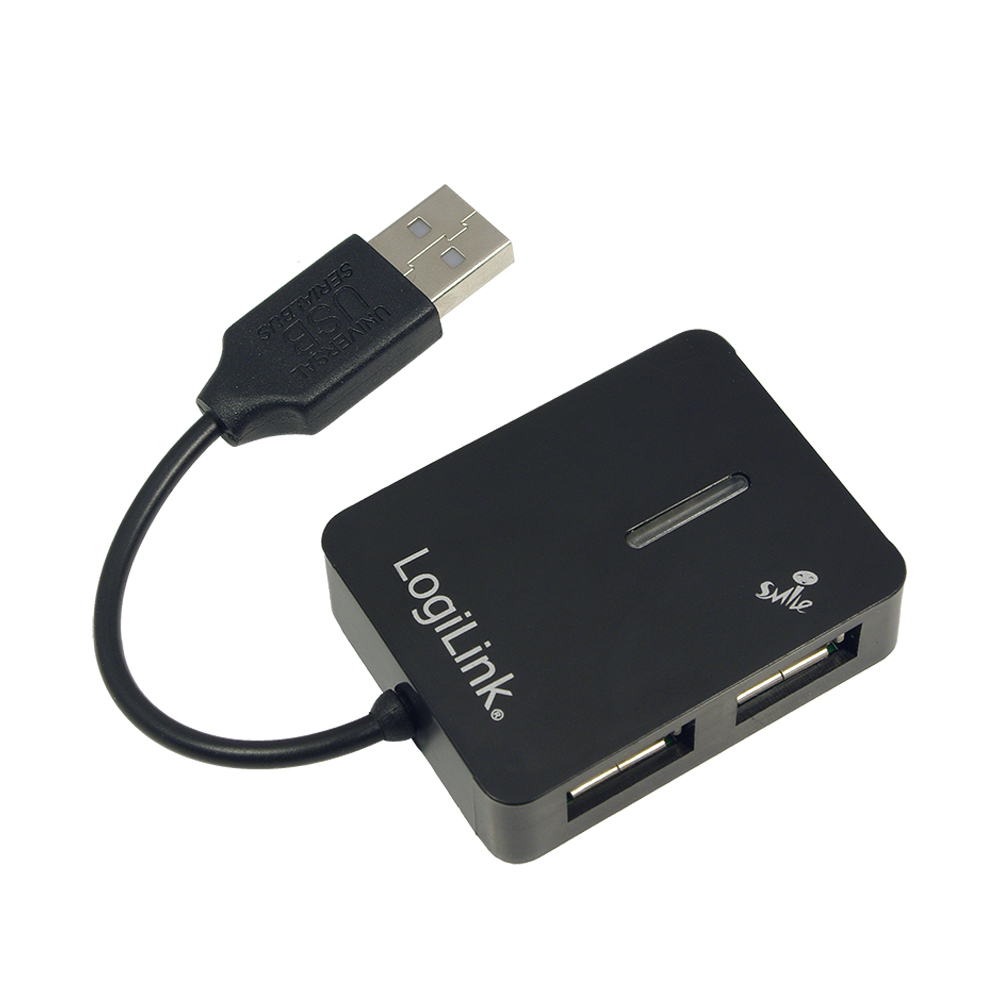 USB Hub 4-port schwarz SMILE