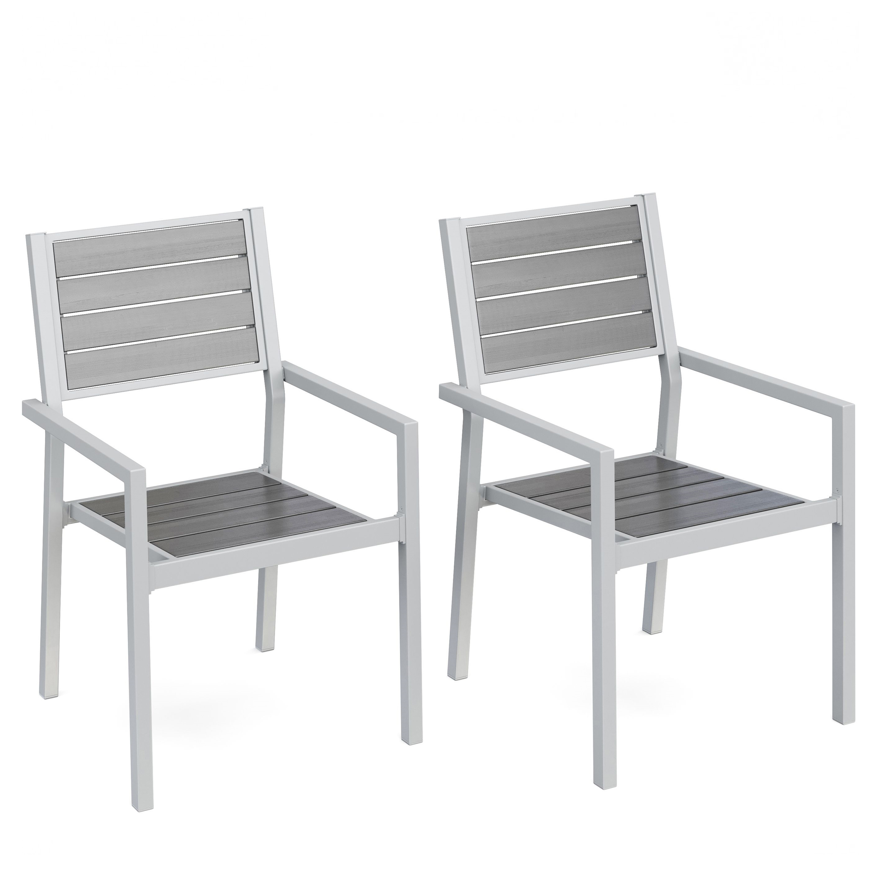 Gartenstuhl PELO 2er Set grau