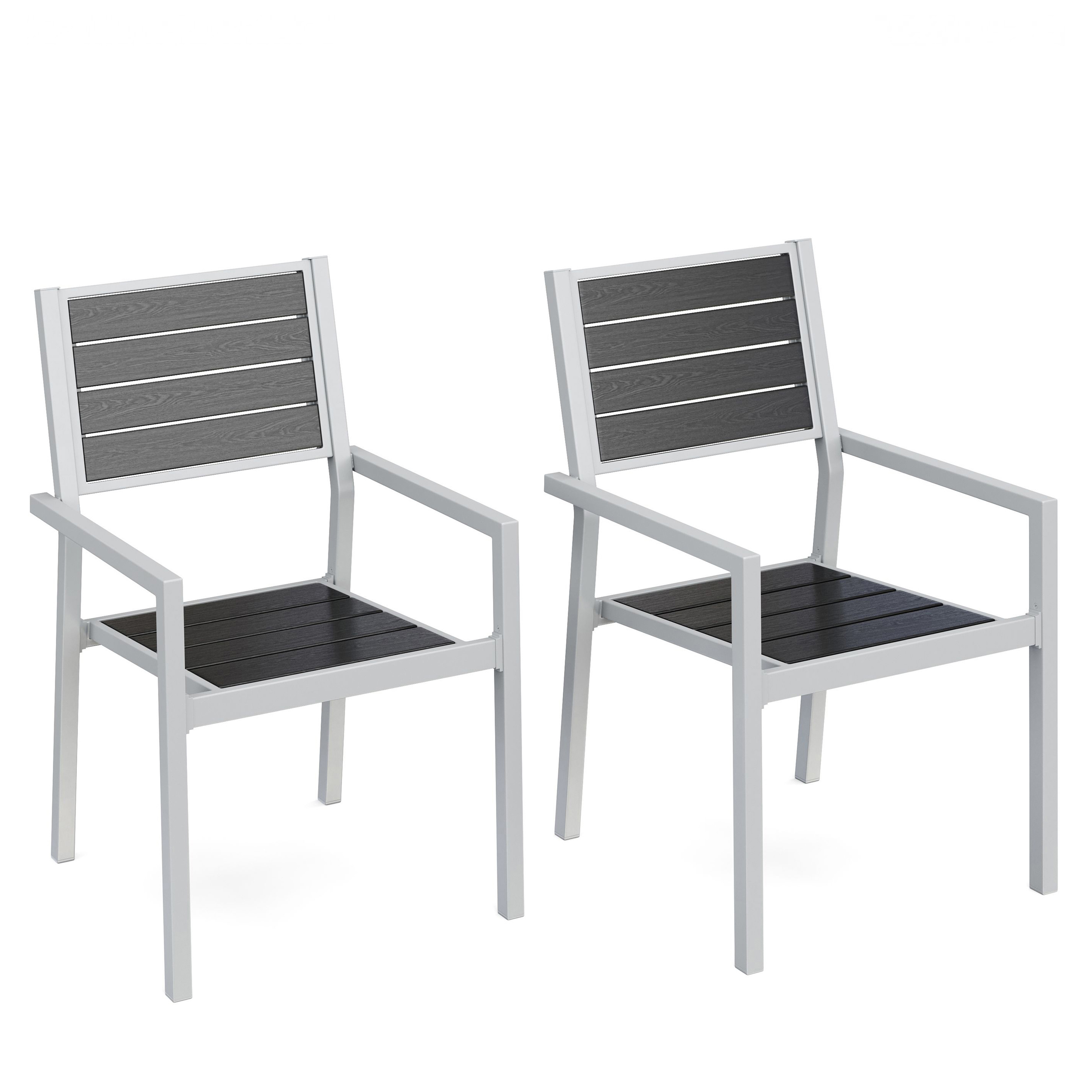 Gartenstuhl PELO 2er Set anthrazit