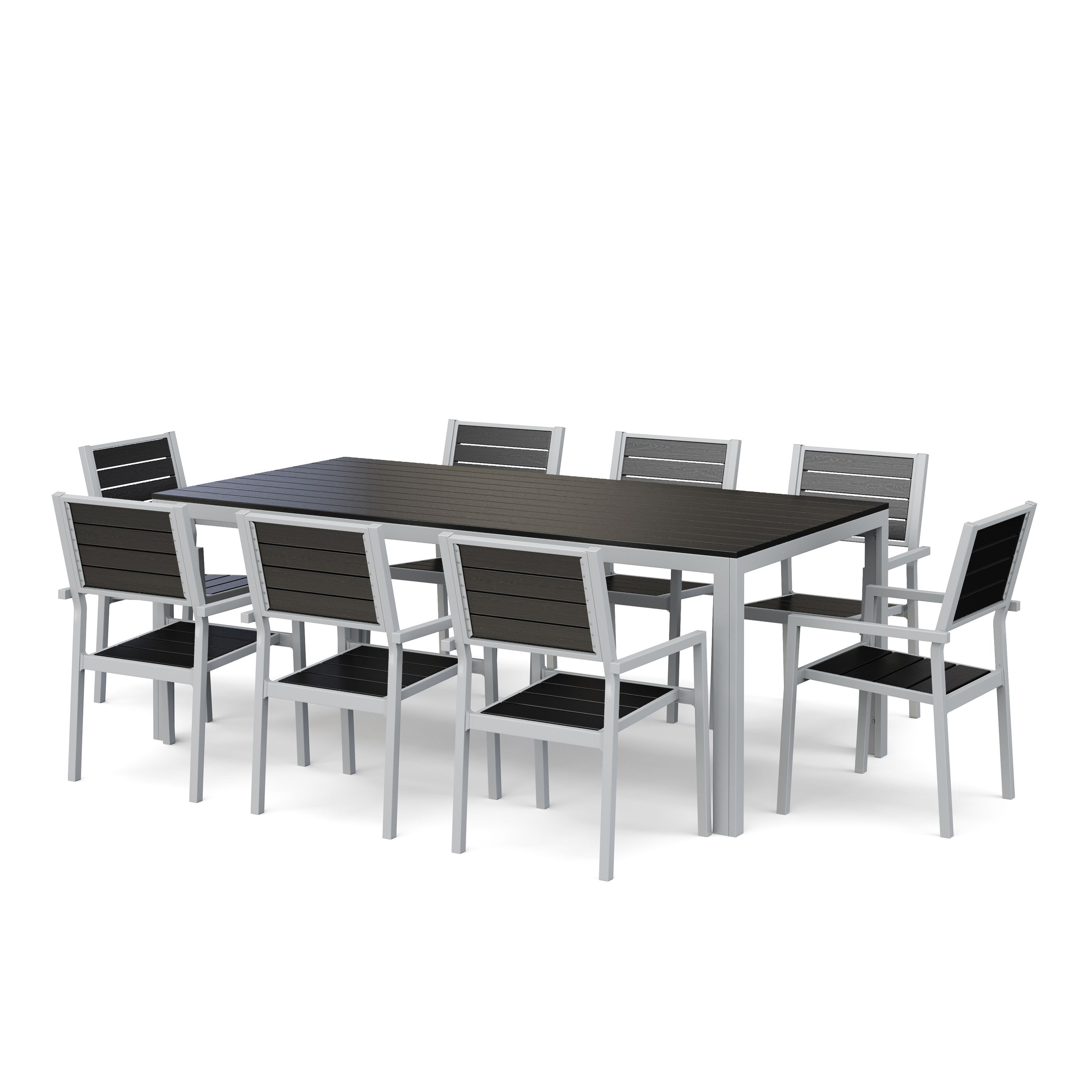 Gartenmöbel Set KAVO 8 Stühle anthrazit