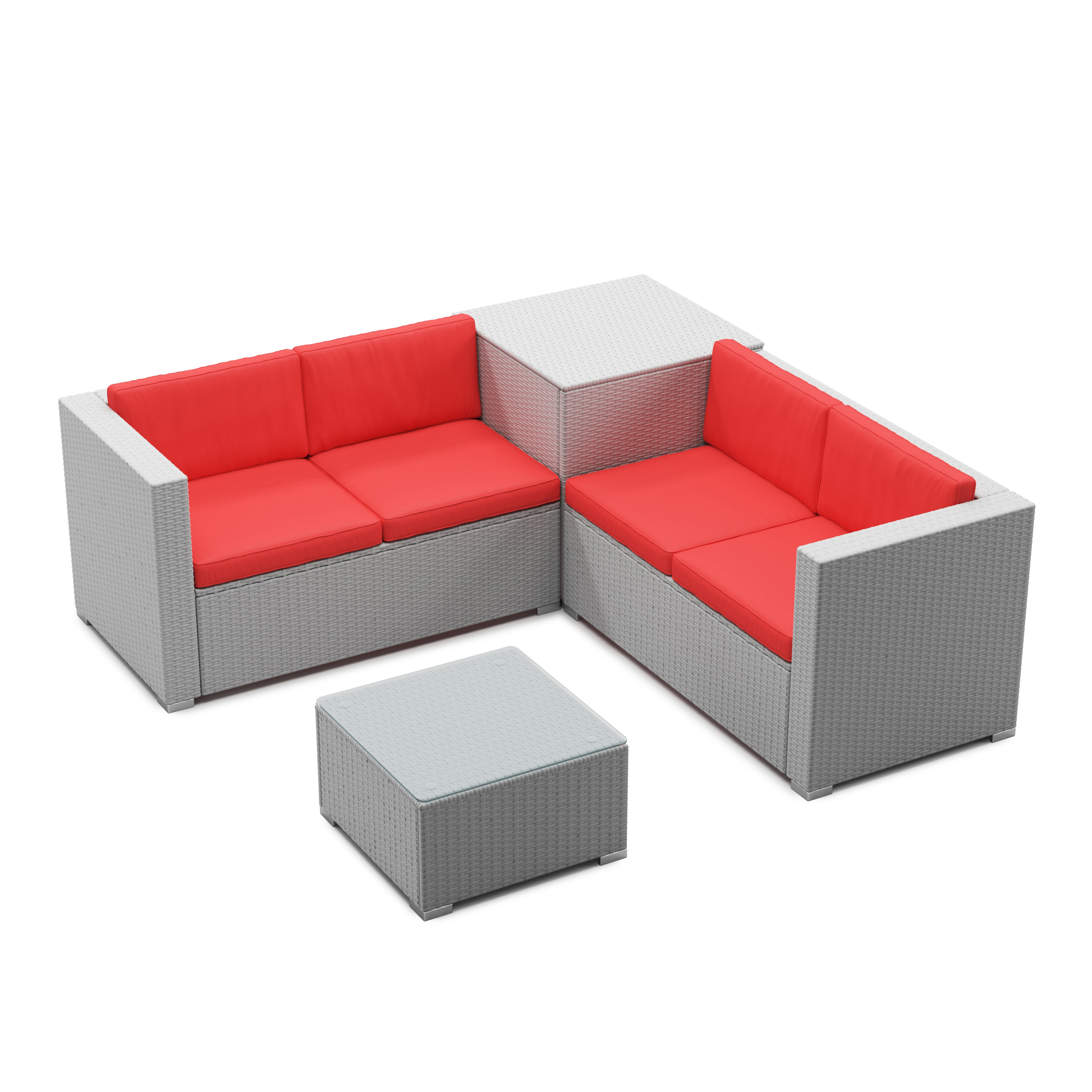 Kissen für Rattanlounge SAN MARINO rot