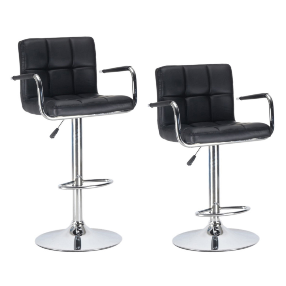 Barhocker LUISA 2er Set schwarz
