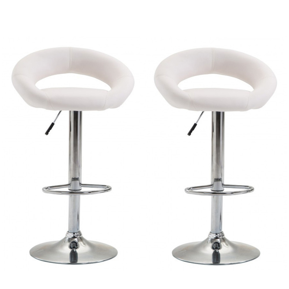 Barhocker WANDA 2er Set weiss