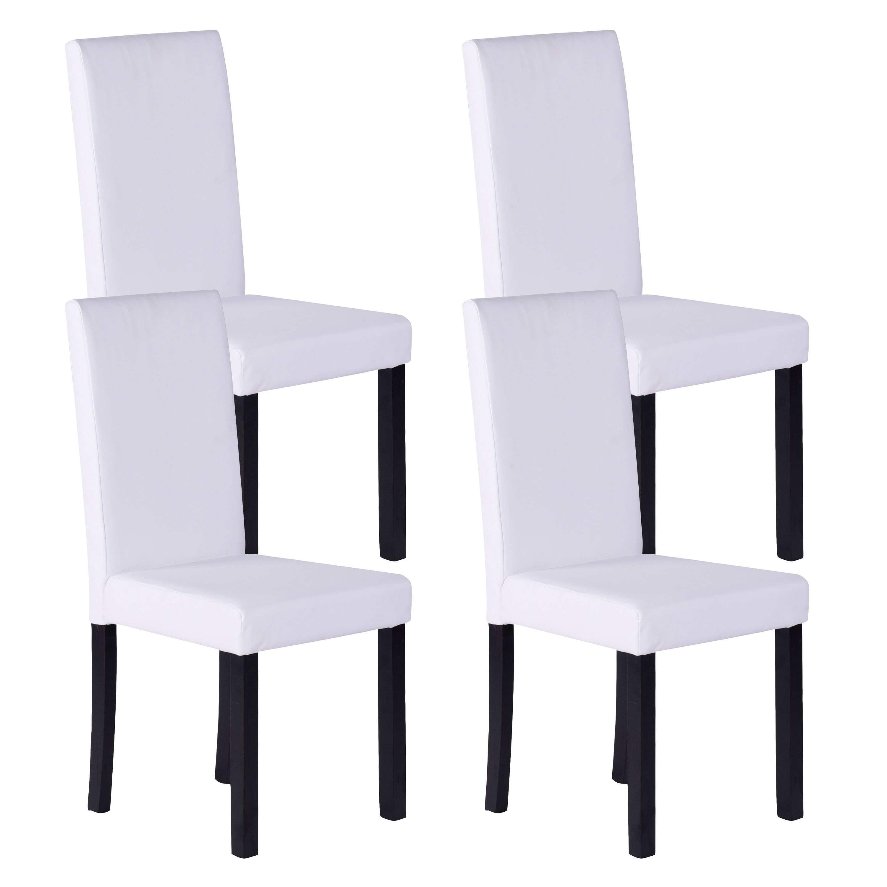 Esszimmerstuhl Leder NICK 4er Set weiss